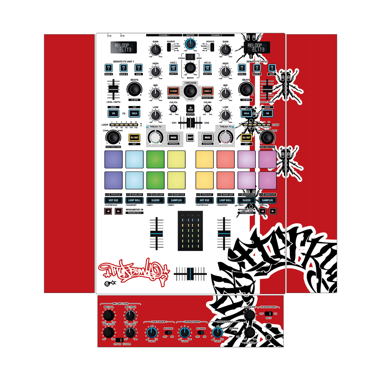 dj-skins Reloop Elite Skin QBERT DMC WORLDFINALS