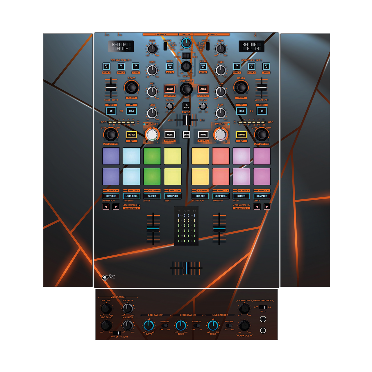 dj-skins Reloop Elite Skin RIFTER (ORANGE)