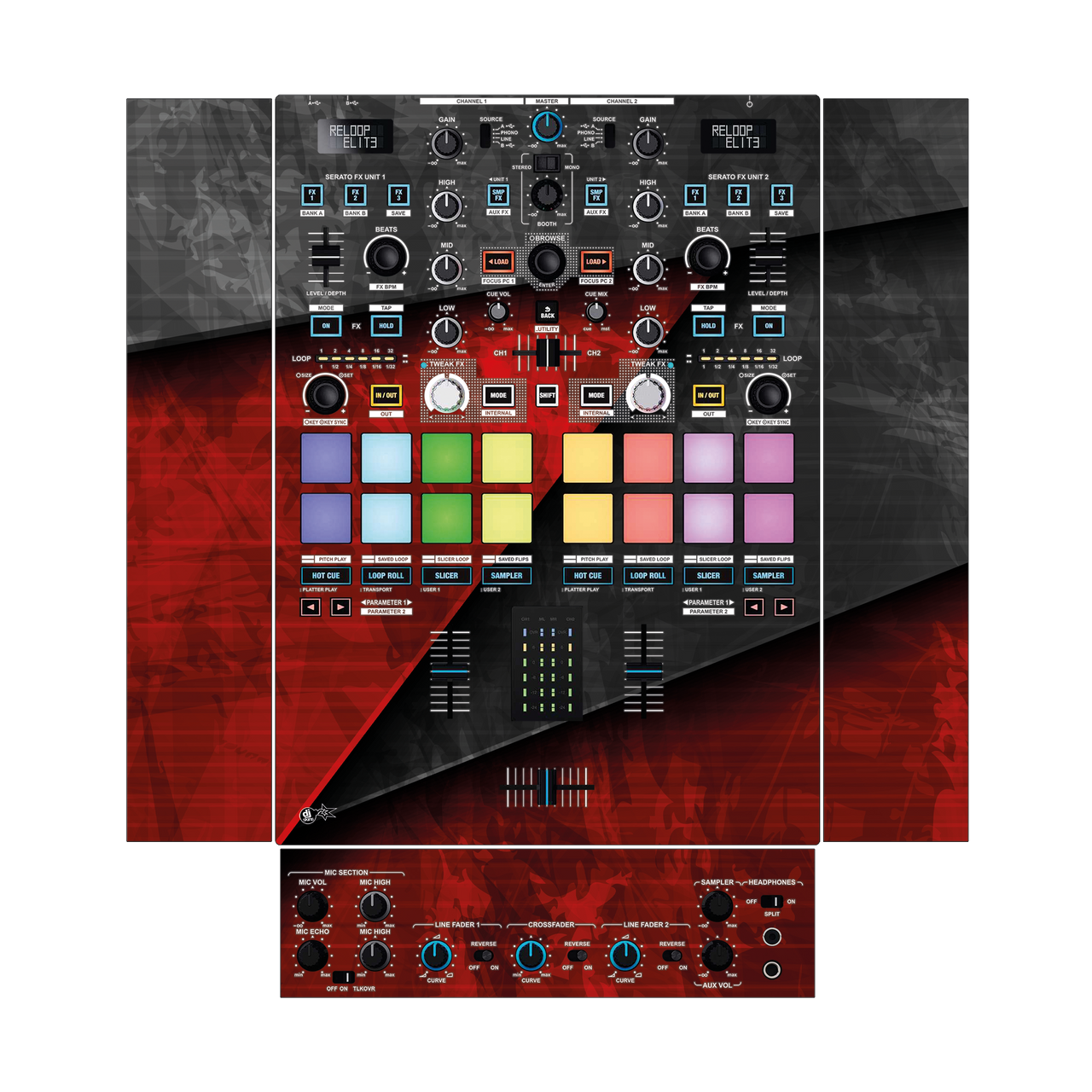 dj-skins Reloop Elite Skin STEELAY ROT