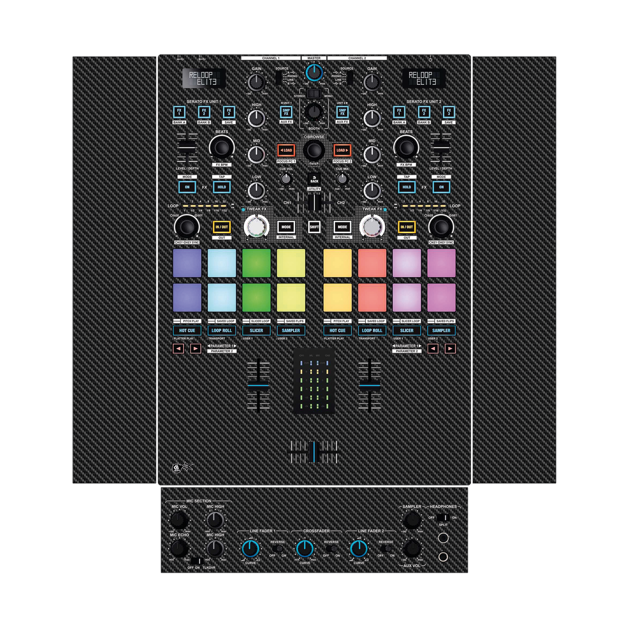 dj-skins Reloop Elite Skin CARBON 2
