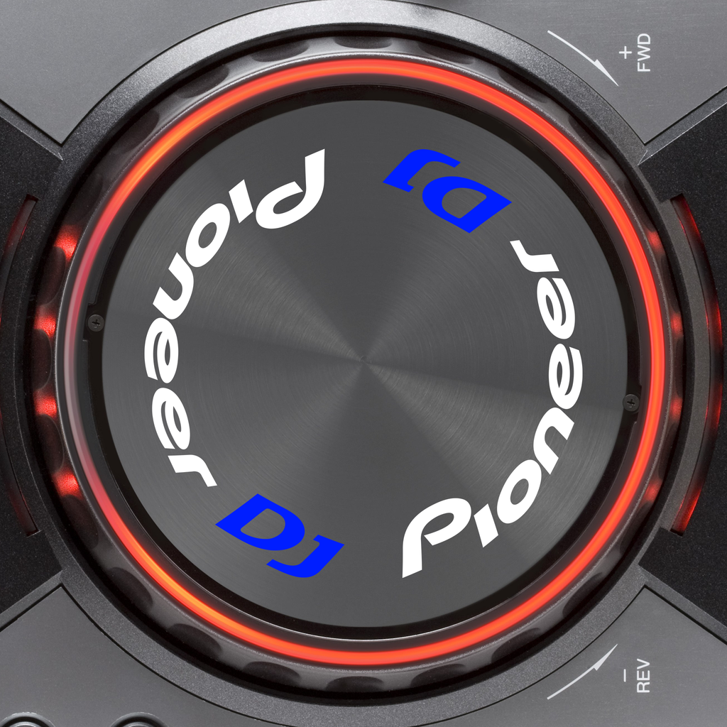 Pioneer DJ CDJ 400 Jogwheel Logo Sticker WEISS BLAU