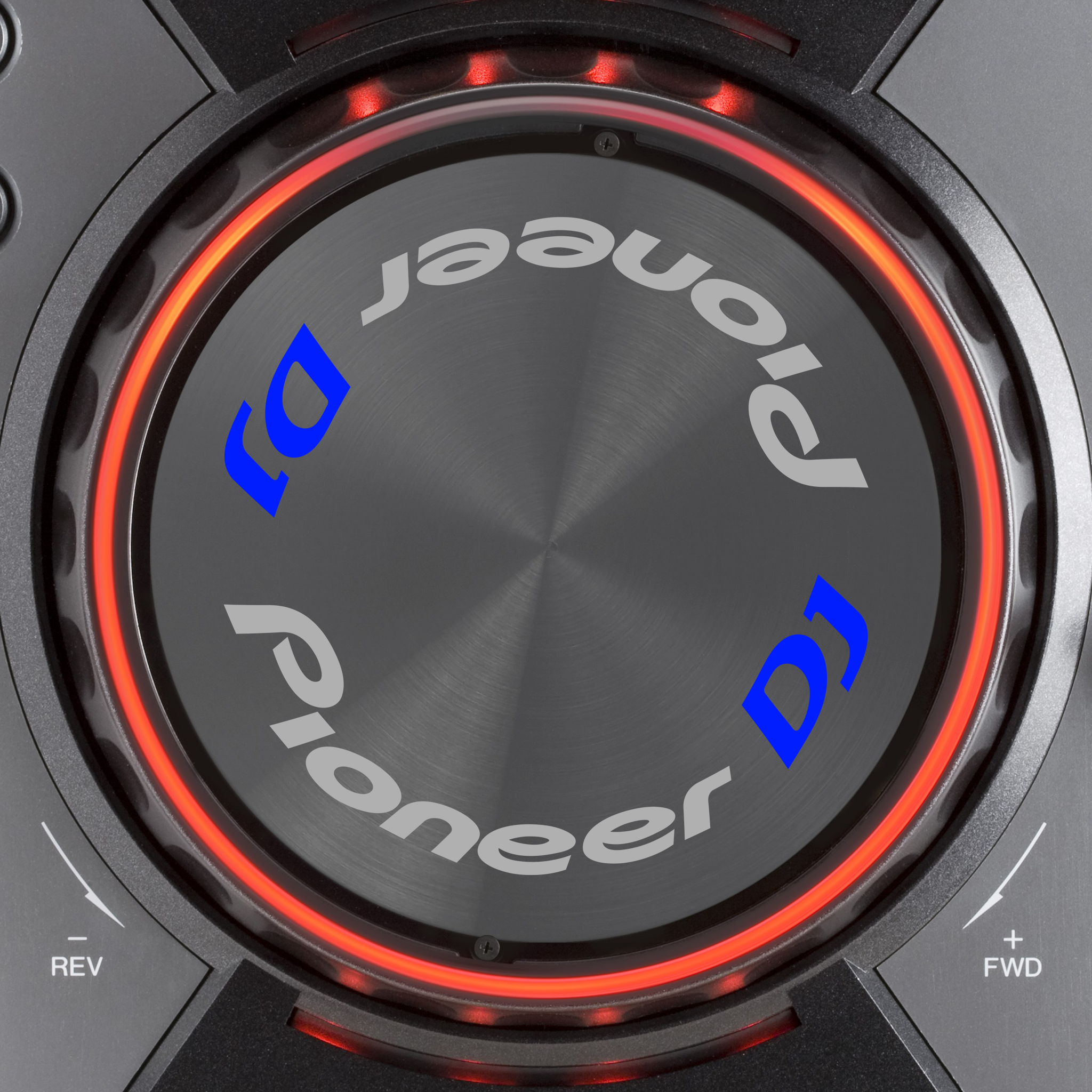Pioneer DJ CDJ 400 Jogwheel Logo Sticker GRAU BLAU