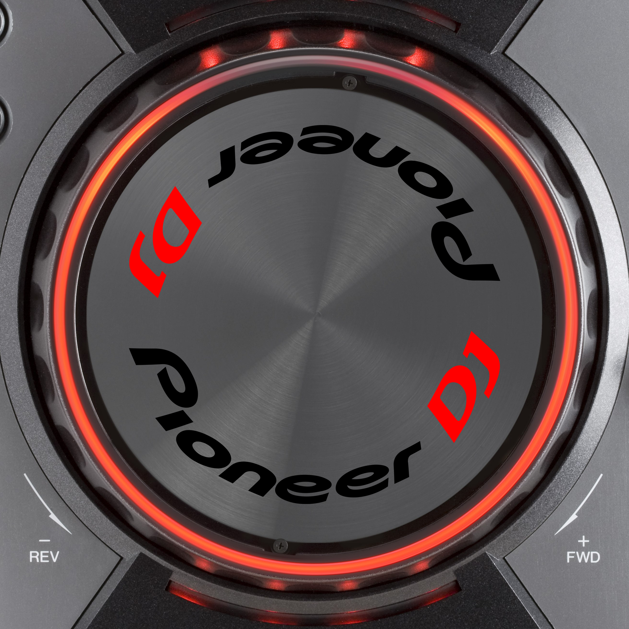 Pioneer DJ CDJ 400 Jogwheel Logo Sticker SCHWARZ ROT