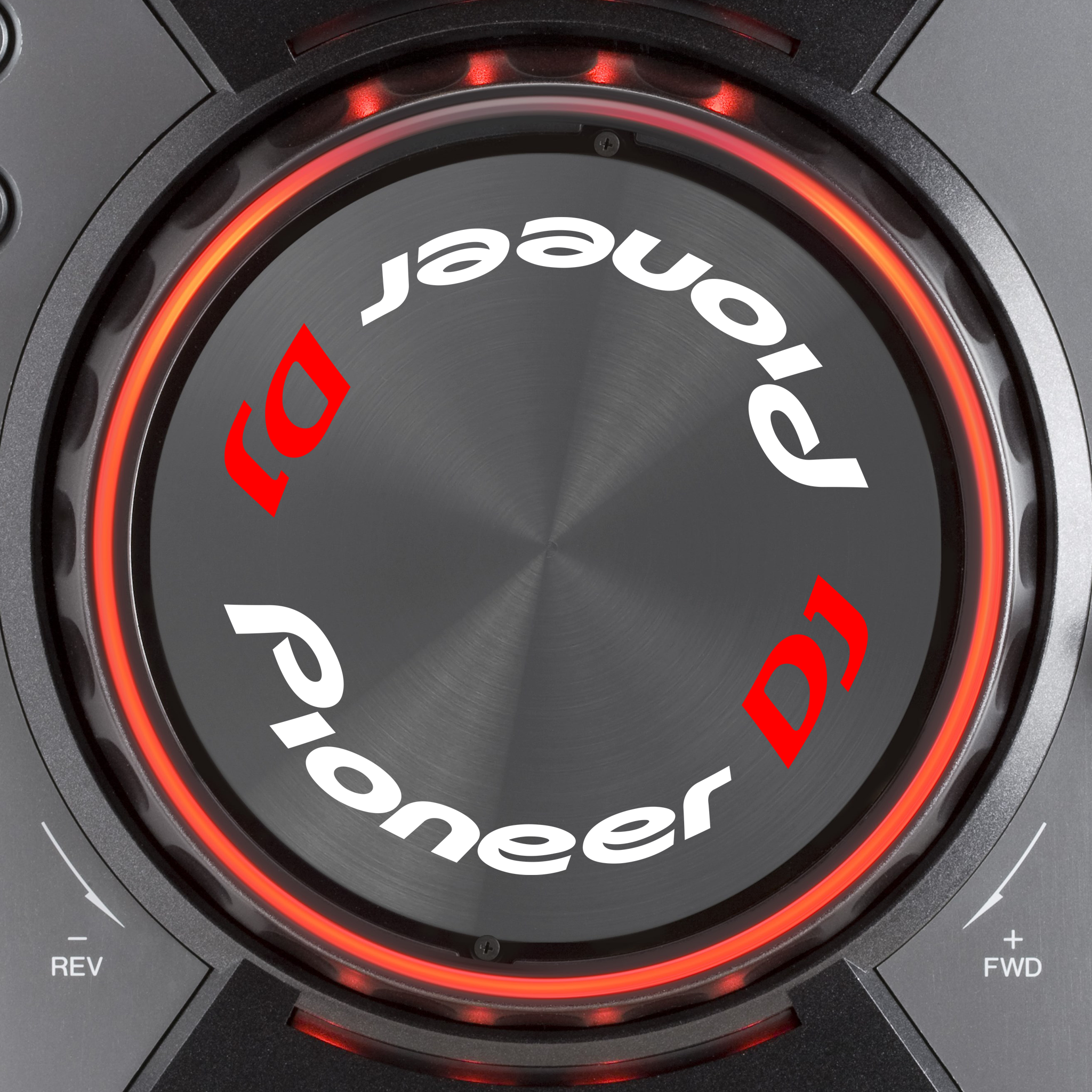 Pioneer DJ CDJ 400 Jogwheel Logo Sticker WEISS ROT