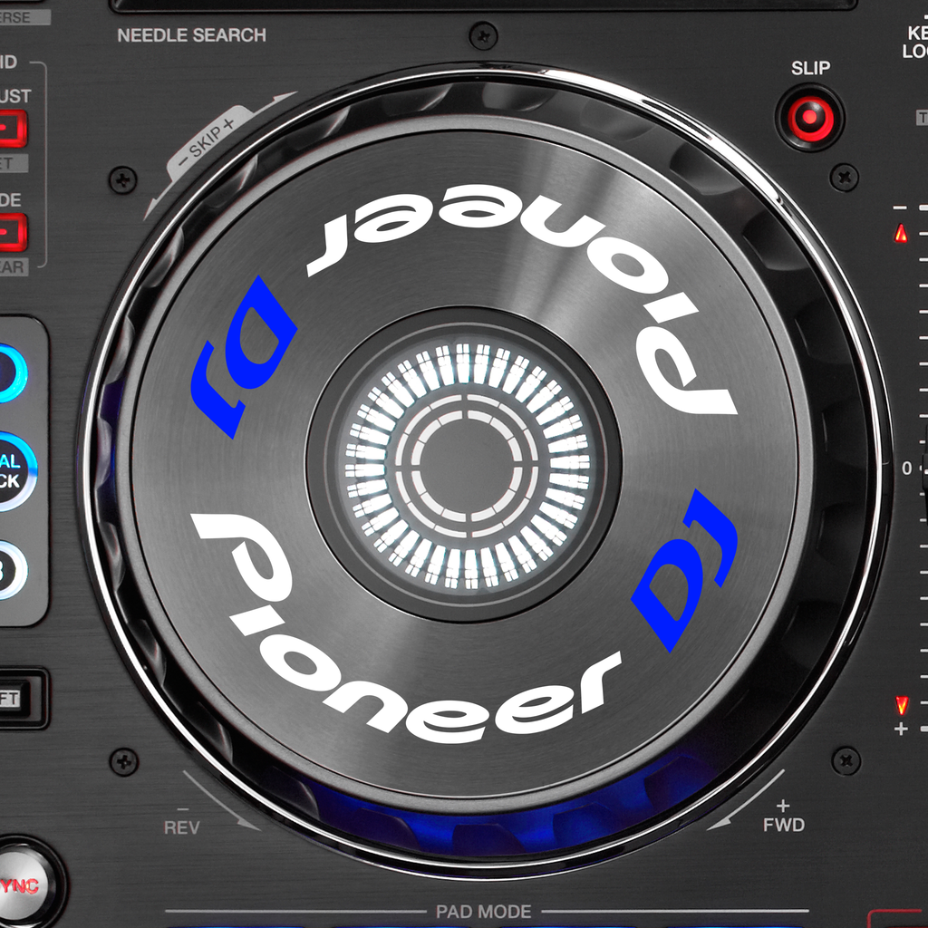Pioneer DJ DDJ SX Jogwheel Logo Sticker WEISS BLAU
