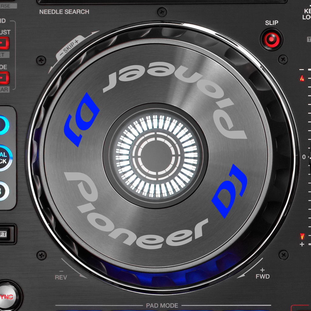 Pioneer DJ DDJ SX Jogwheel Logo Sticker GRAU BLAU