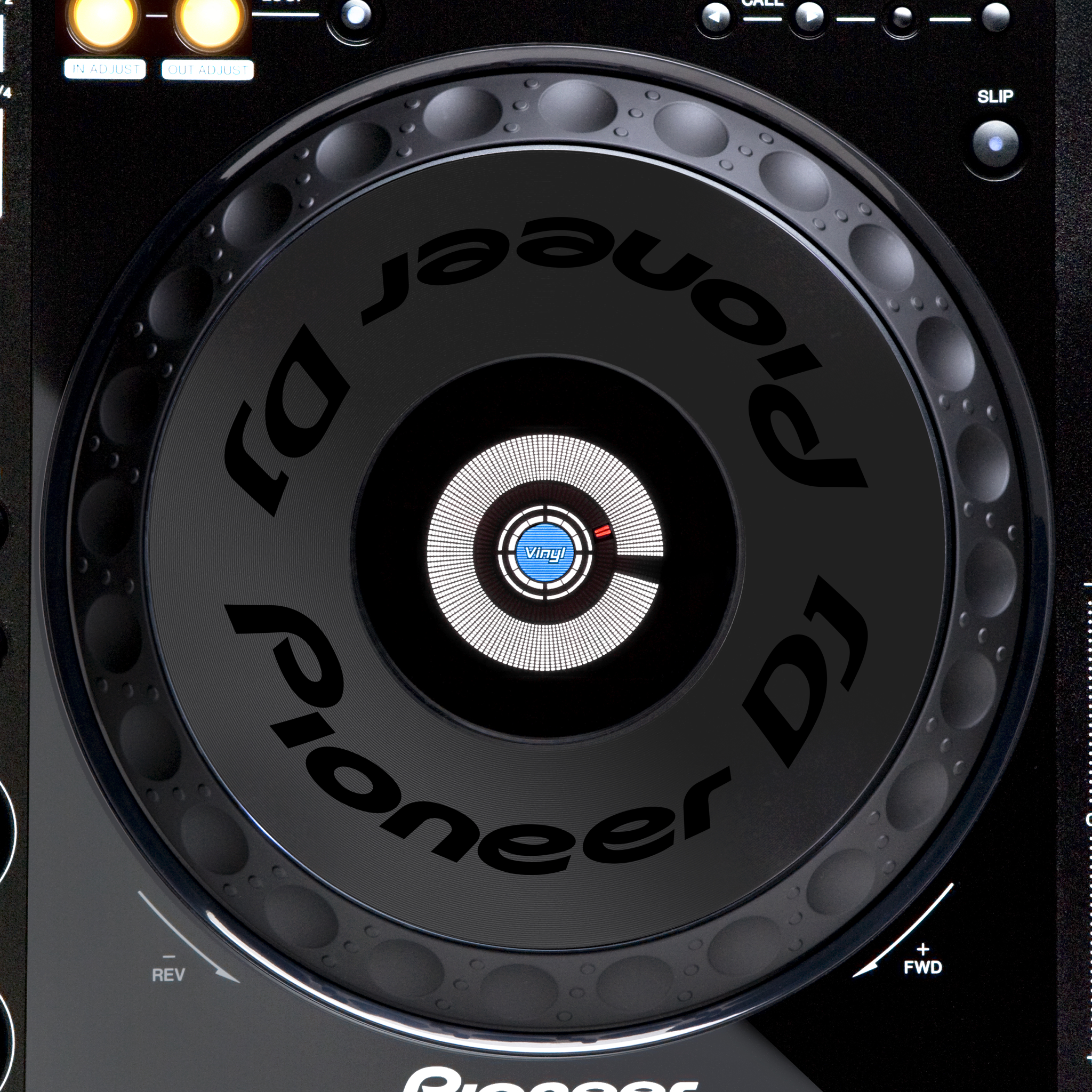 Pioneer DJ CDJ 900 Jogwheel Logo Sticker SCHWARZ SCHWARZ
