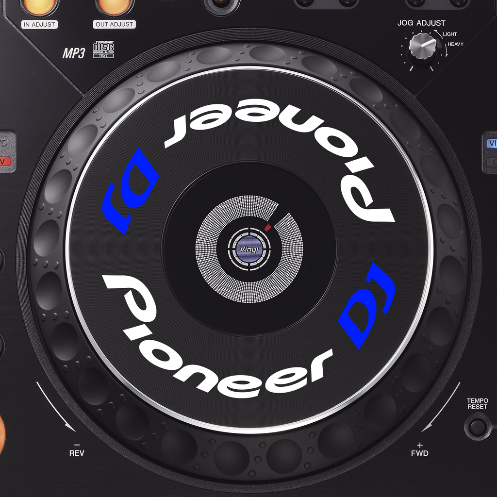 Pioneer DJ CDJ 1000MK3 Jogwheel Logo Sticker WEISS BLAU