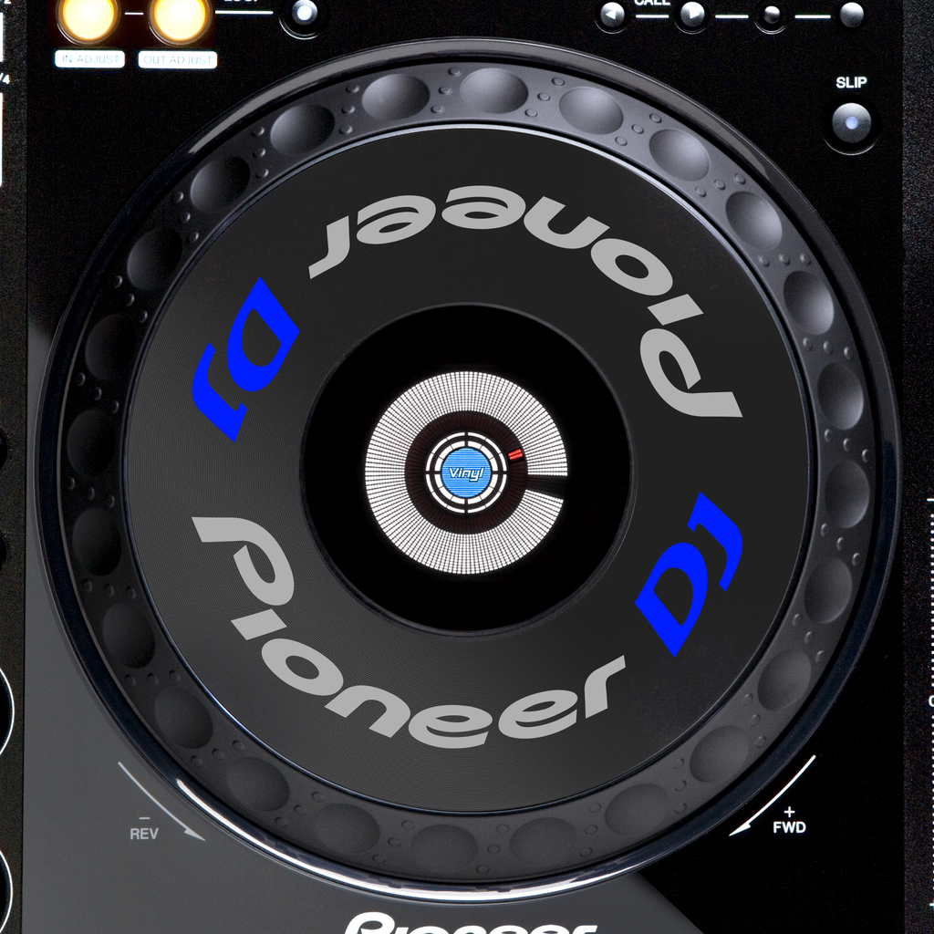 Pioneer DJ CDJ 900 Jogwheel Logo Sticker GRAU BLAU