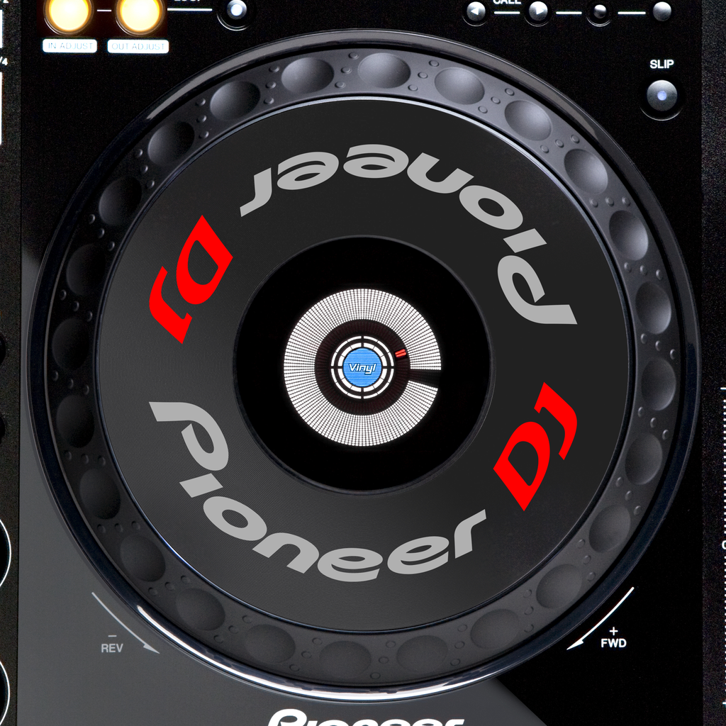 Pioneer DJ CDJ 900 Jogwheel Logo Sticker GRAU ROT
