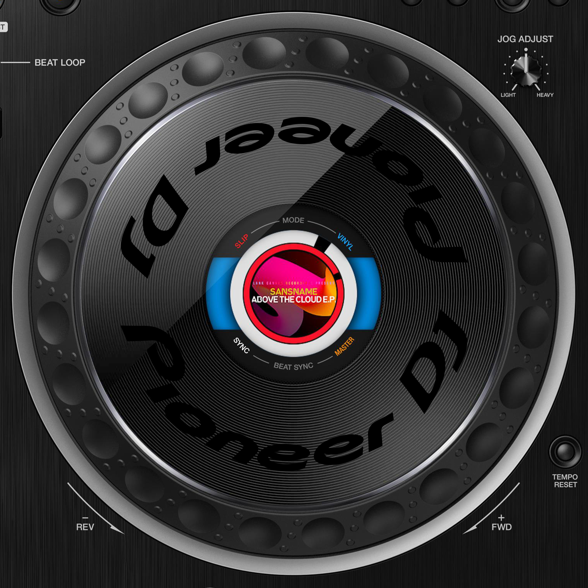 Pioneer DJ CDJ 3000 Jogwheel Logo Sticker SCHWARZ SCHWARZ
