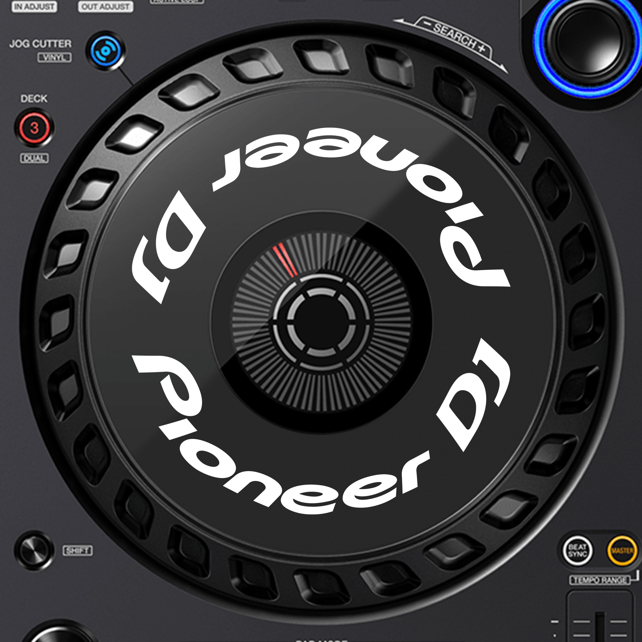 Pioneer DJ DDJ FLX6 Jogwheel Logo Sticker WEISS WEISS