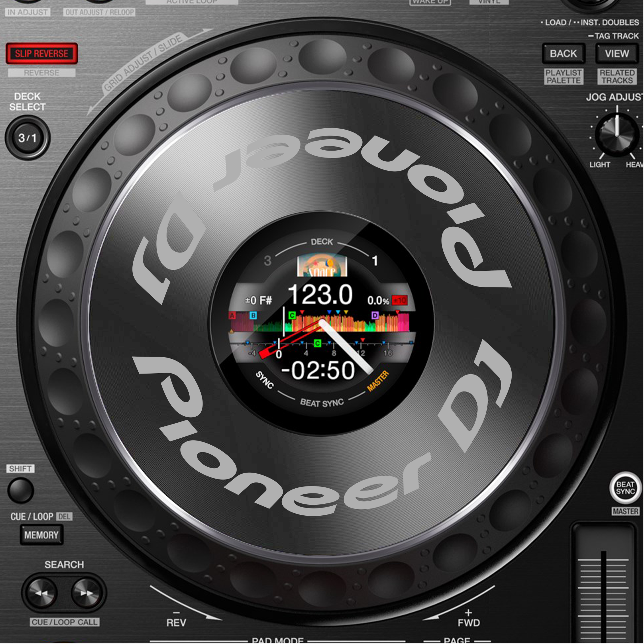 Pioneer DJ DDJ 1000 Jogwheel Logo Sticker GRAU GRAU