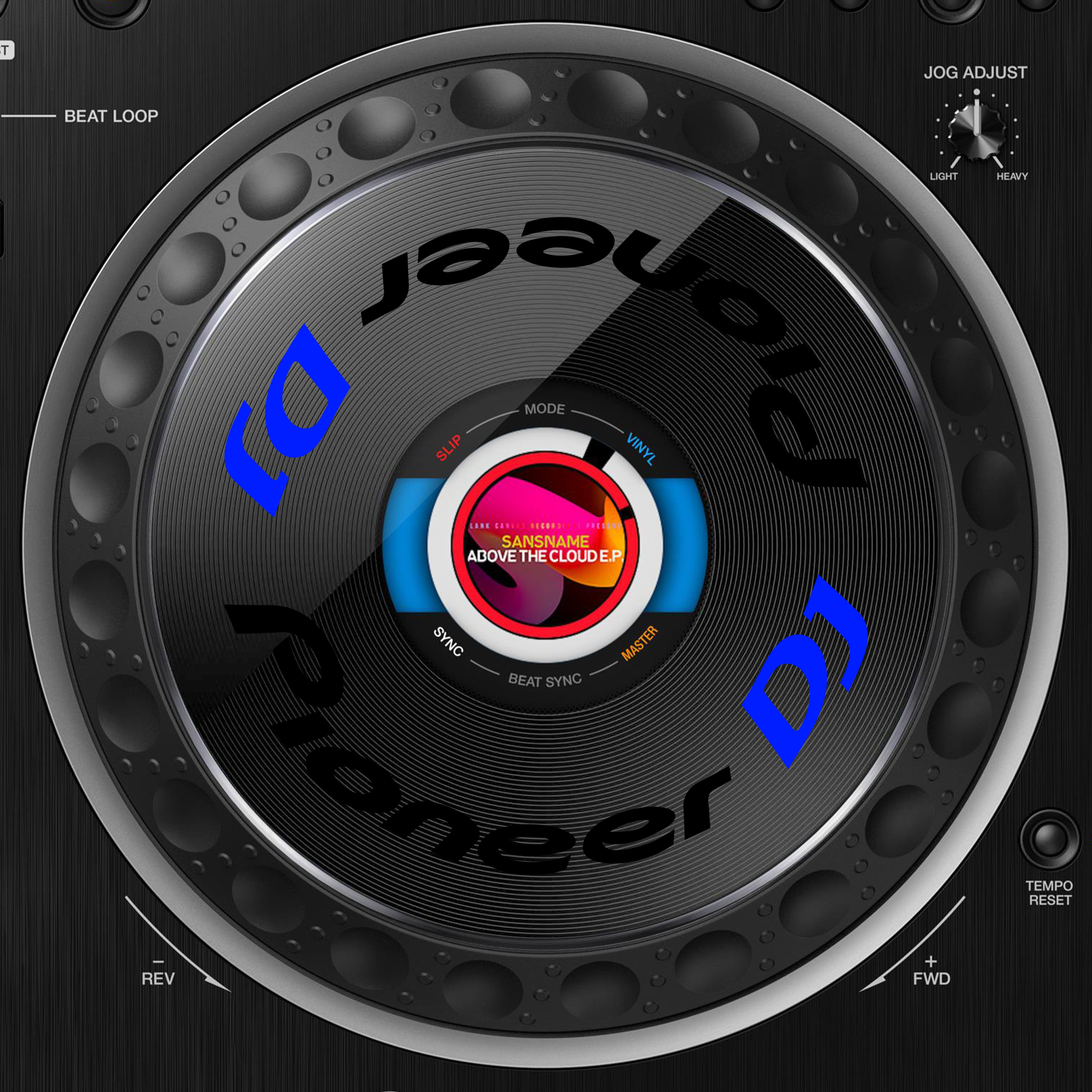 Pioneer DJ CDJ 3000 Jogwheel Logo Sticker SCHWARZ BLAU