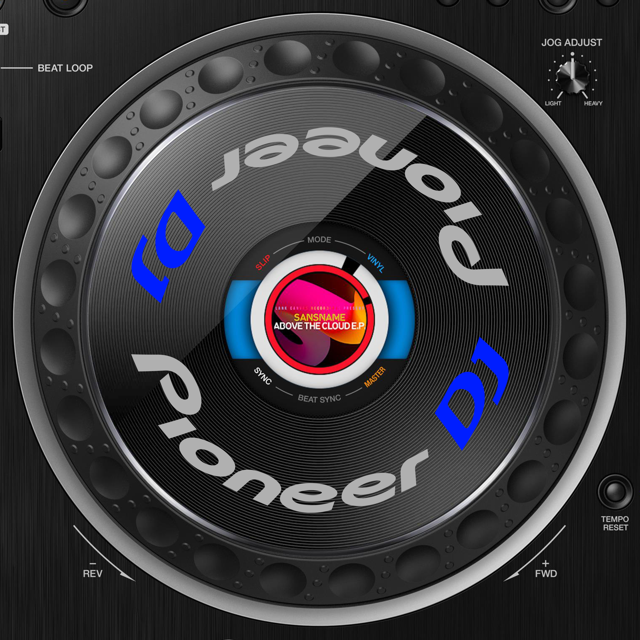 Pioneer DJ CDJ 3000 Jogwheel Logo Sticker GRAU BLAU