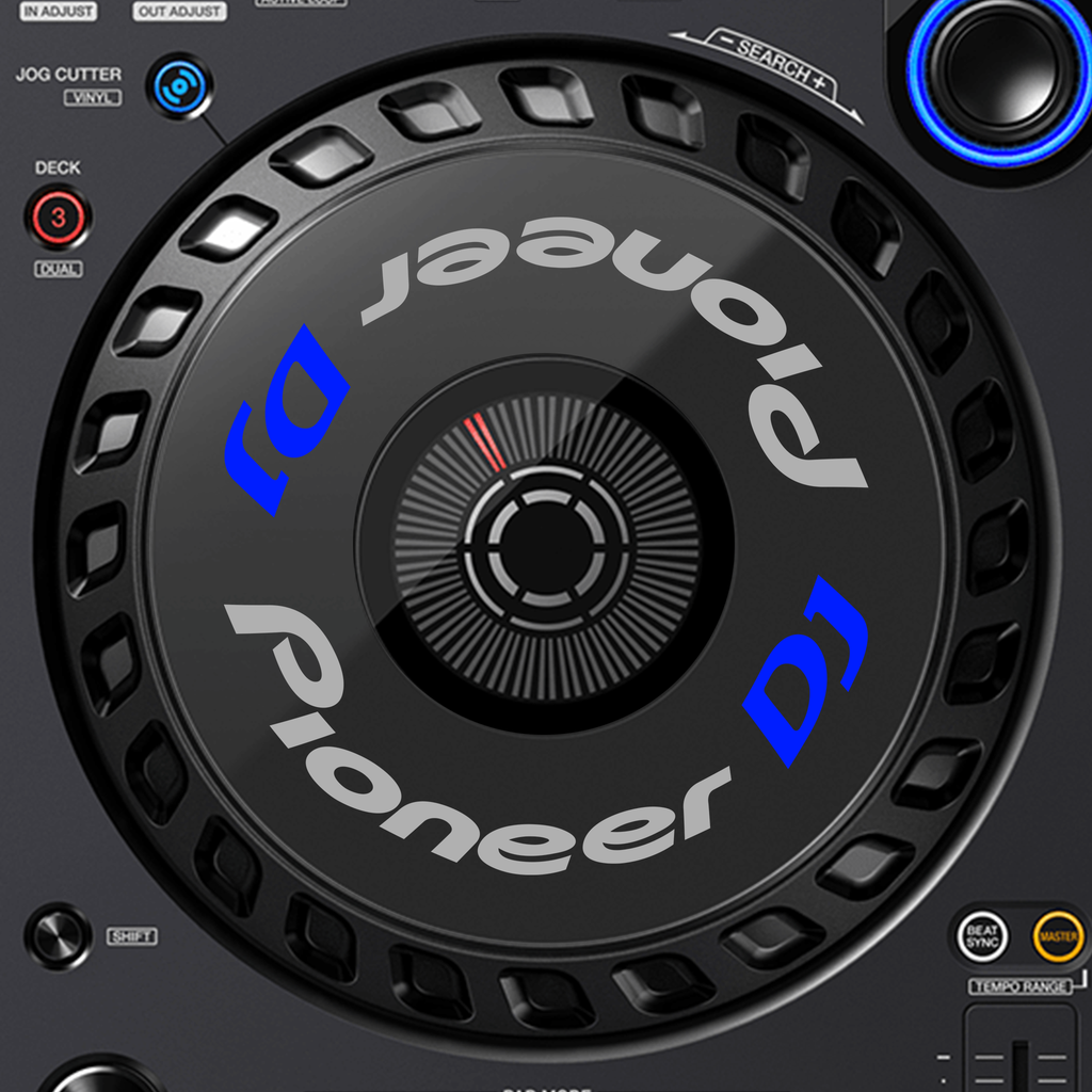 Pioneer DJ DDJ FLX6 Jogwheel Logo Sticker GRAU BLAU