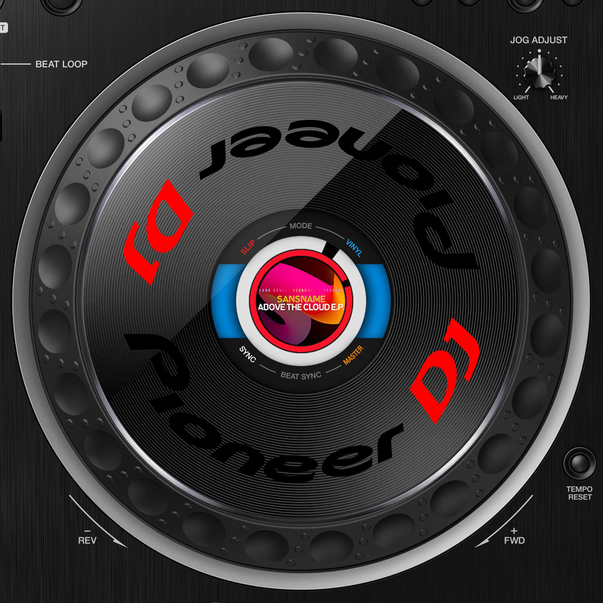 Pioneer DJ CDJ 3000 Jogwheel Logo Sticker SCHWARZ ROT