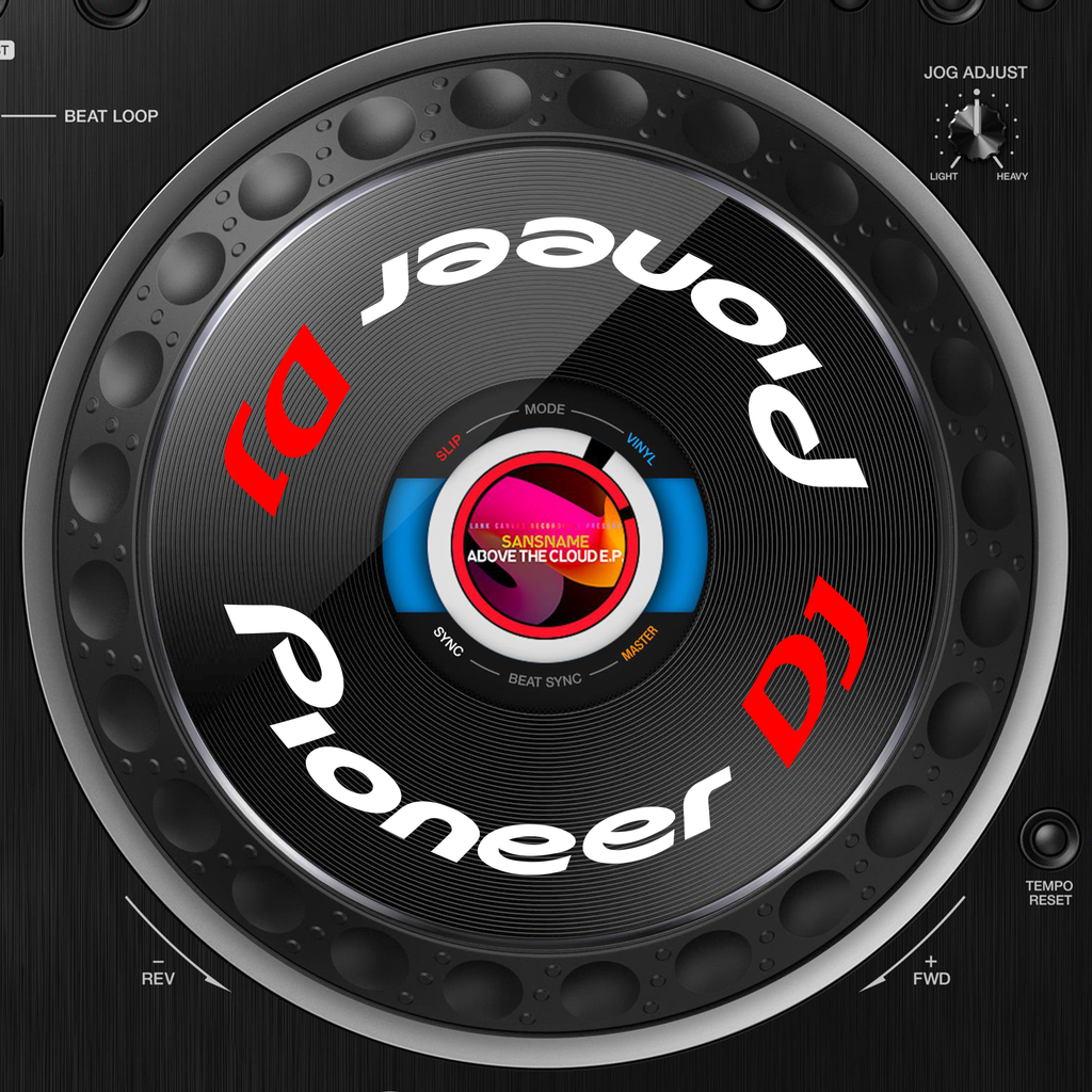 Pioneer DJ CDJ 3000 Jogwheel Logo Sticker WEISS ROT