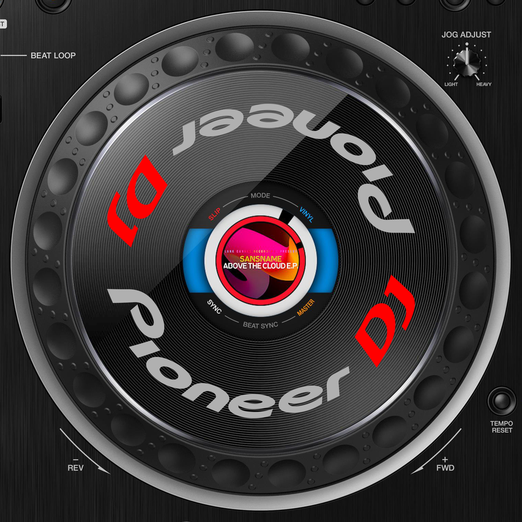 Pioneer DJ CDJ 3000 Jogwheel Logo Sticker GRAU ROT