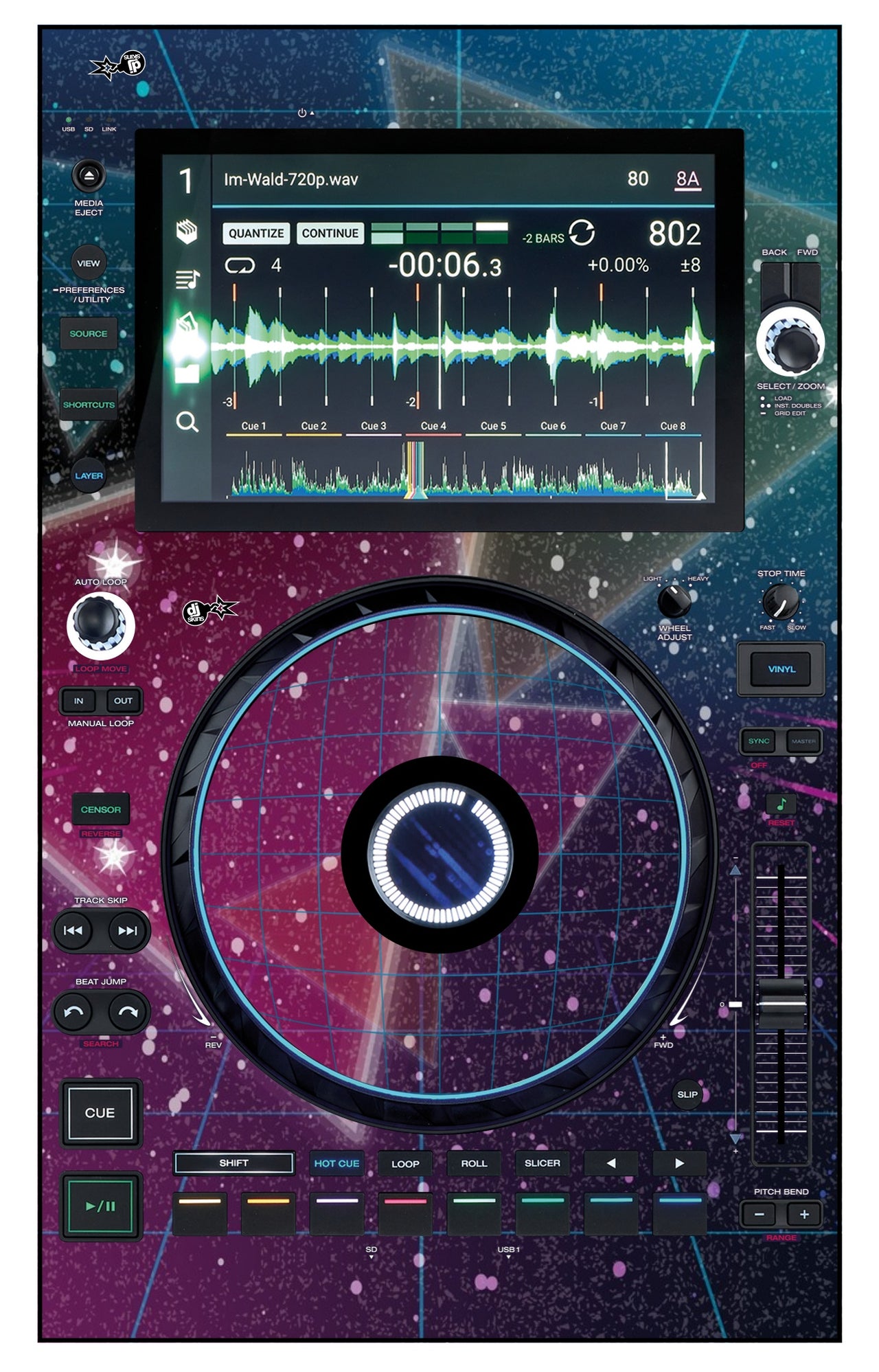 Denon DJ SC 6000 Skin 80s Synth