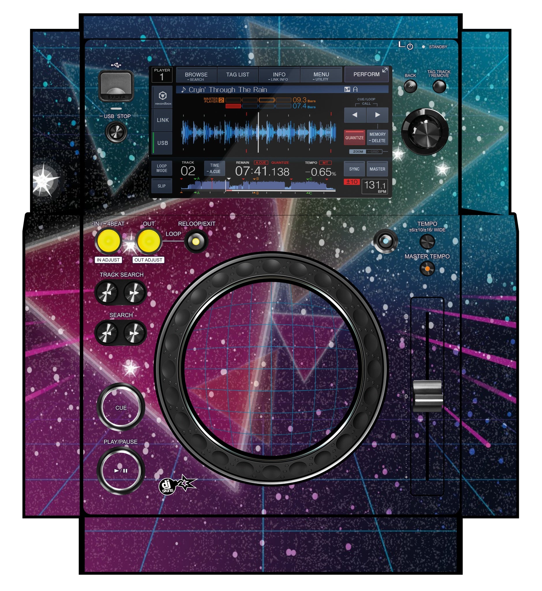 Pioneer DJ XDJ 700 Skin 80s Synth