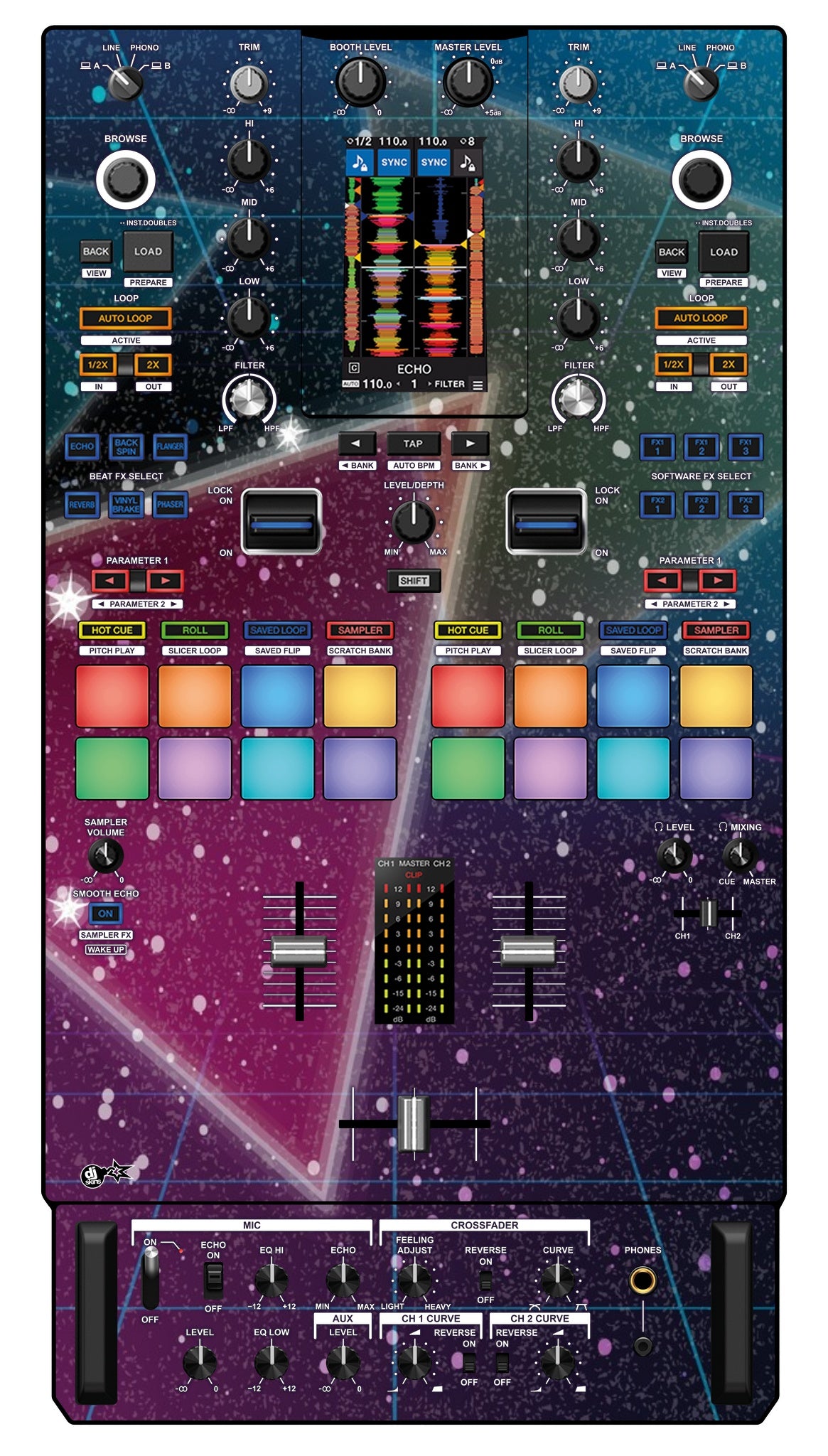 Pioneer DJ DJM S11 Skin 80s Synth