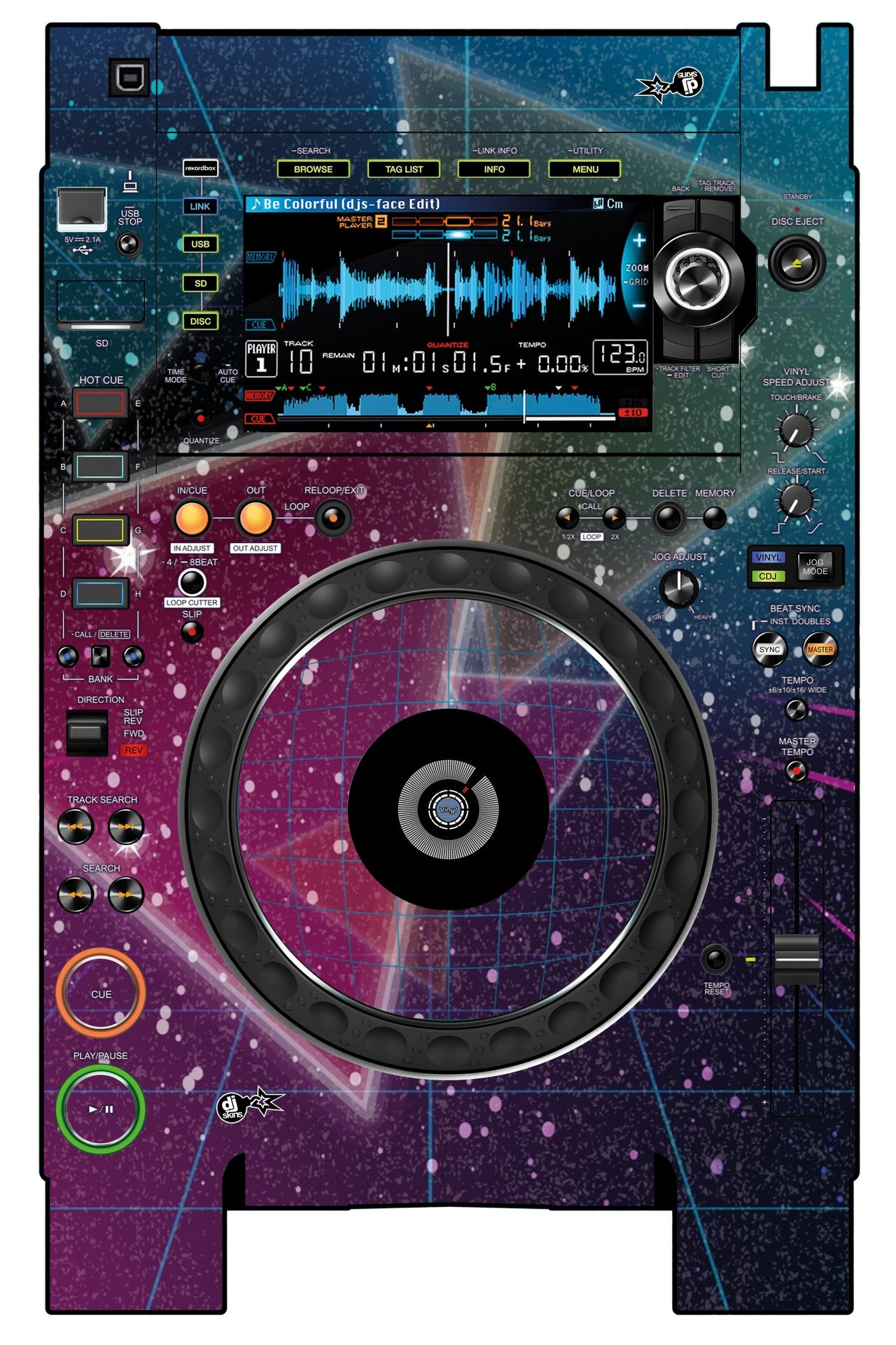 Pioneer DJ CDJ 2000 NEXUS 2 Skin 80s Synth