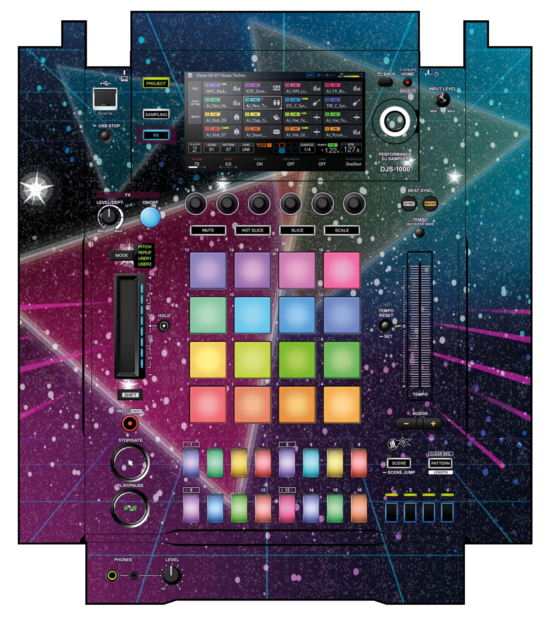 Pioneer DJ DJS 1000 Skin 80s Synth