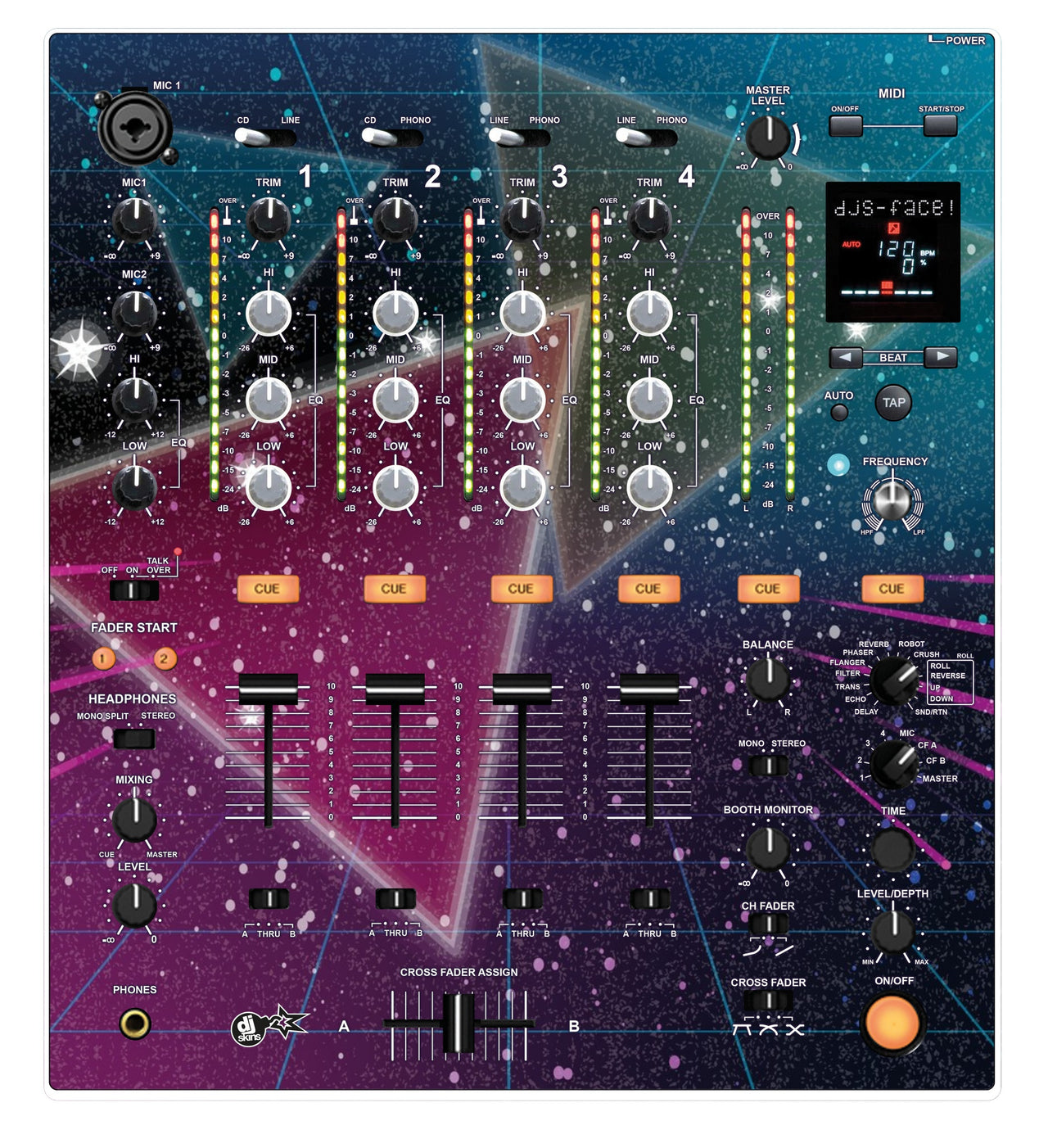 Pioneer DJ DJM 700 Skin 80s Synth