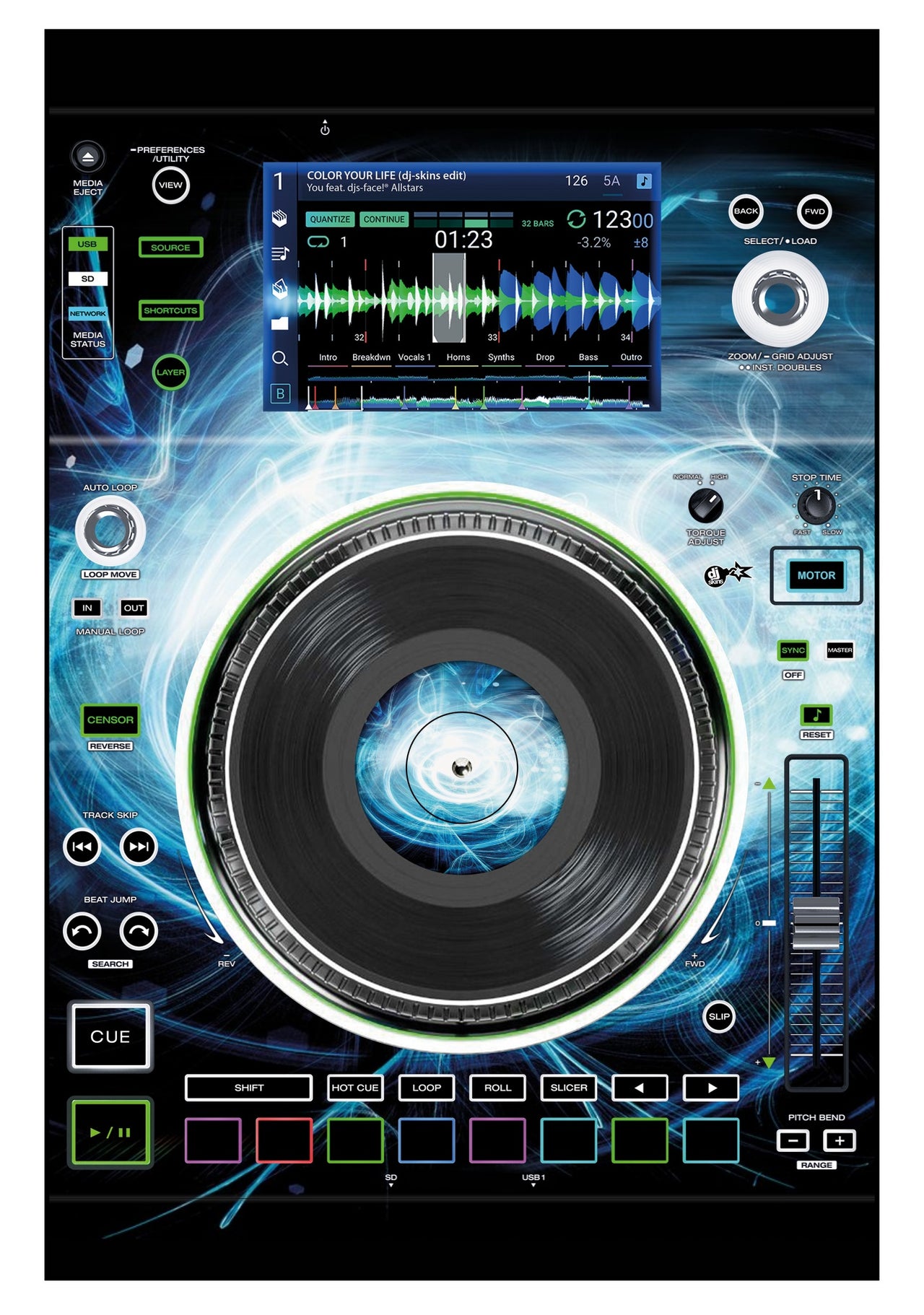 Denon DJ SC 5000 M Skin Black Hole