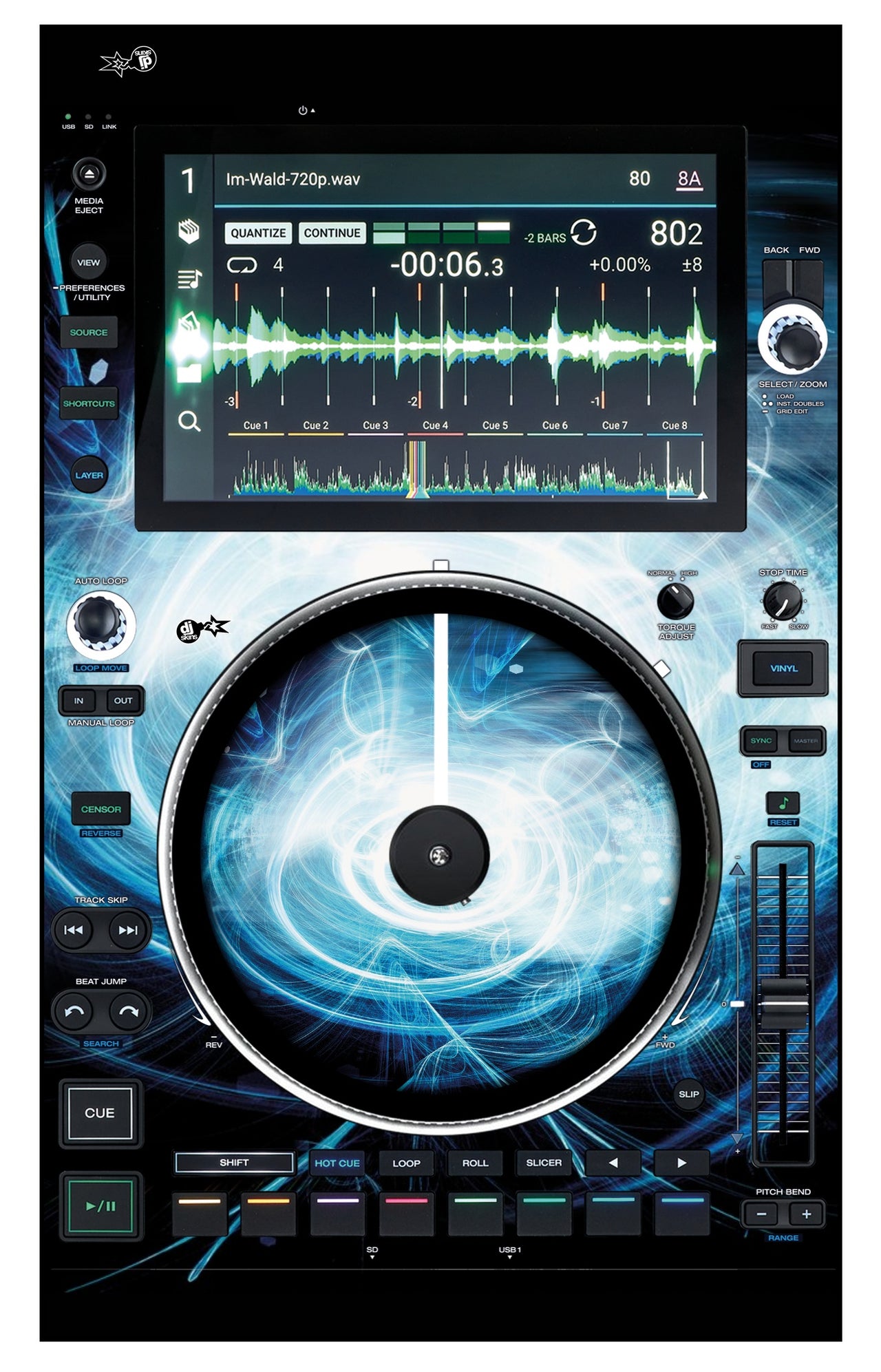 Denon DJ SC 6000 M Skin Black Hole