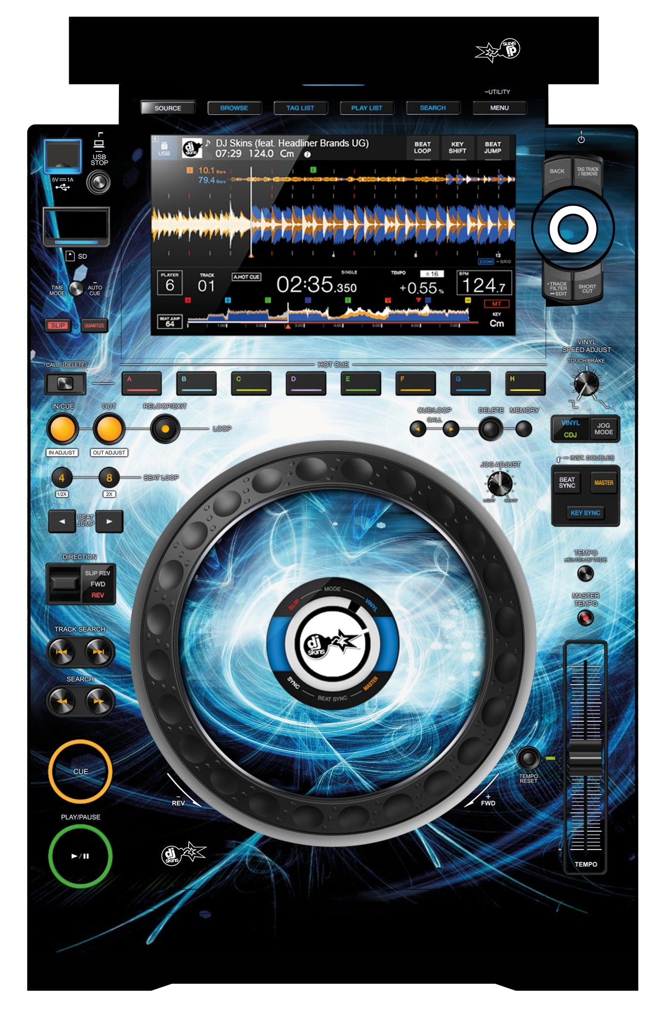 Pioneer DJ CDJ 3000 Skin Black Hole