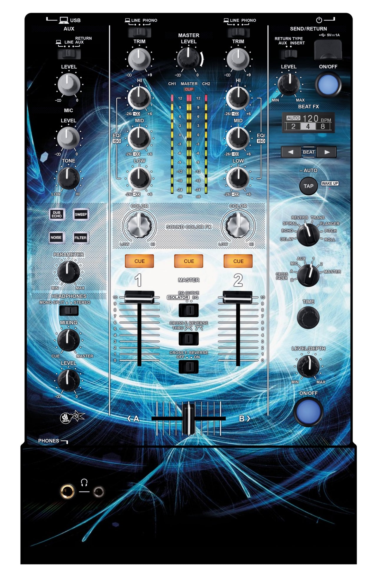 Pioneer DJ DJM 450 Skin Black Hole