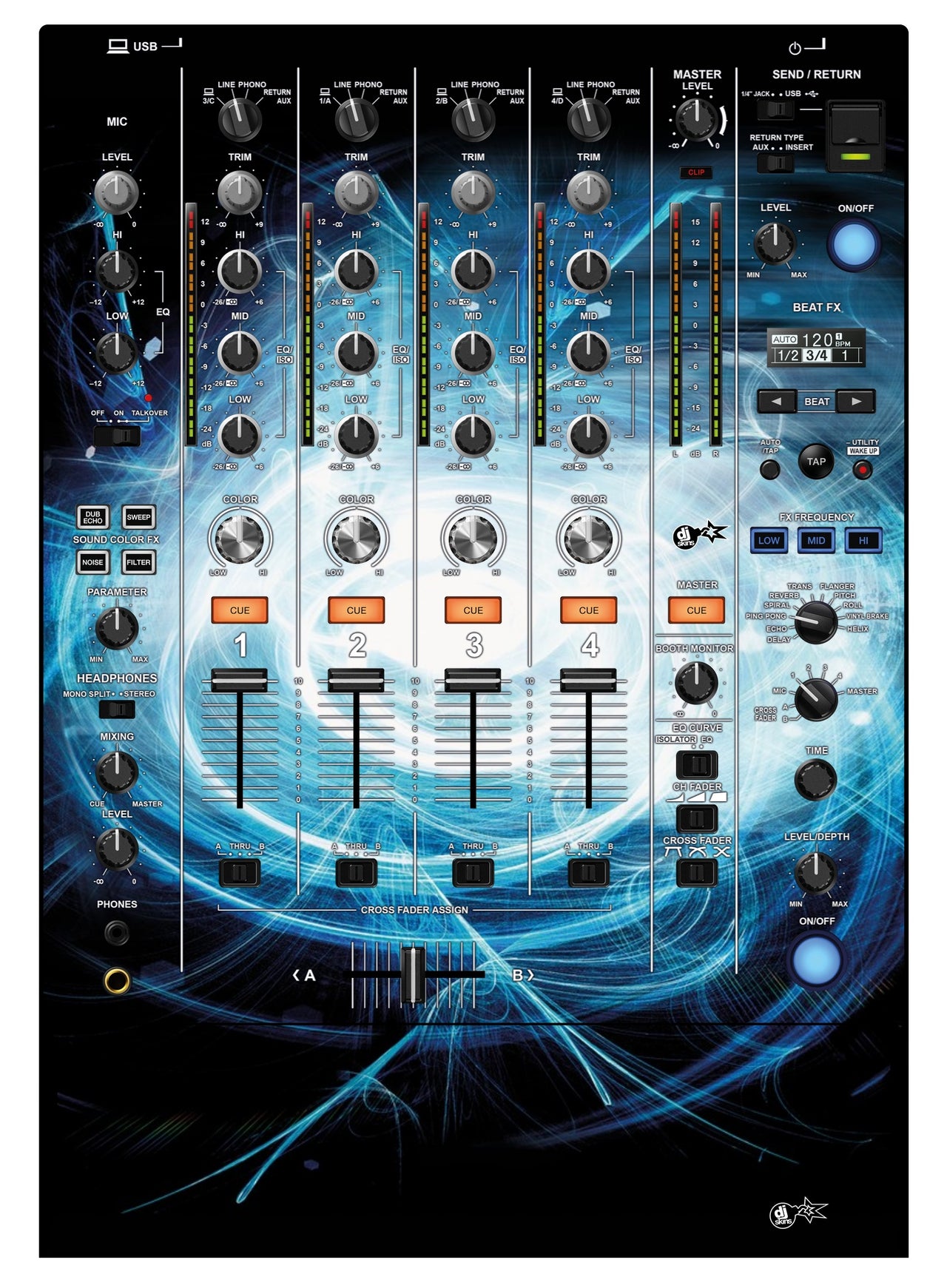 Pioneer DJ DJM 750 MK2 Skin Black Hole