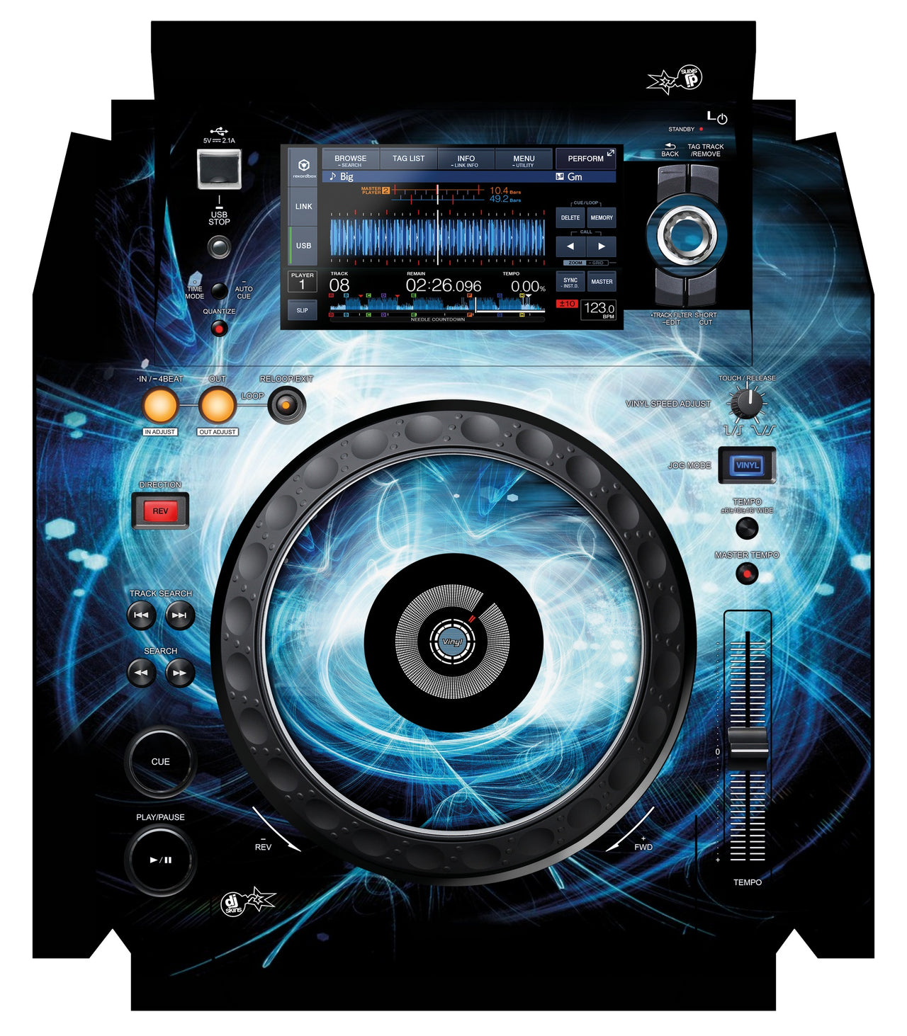Pioneer DJ XDJ 1000 MK2 Skin Black Hole
