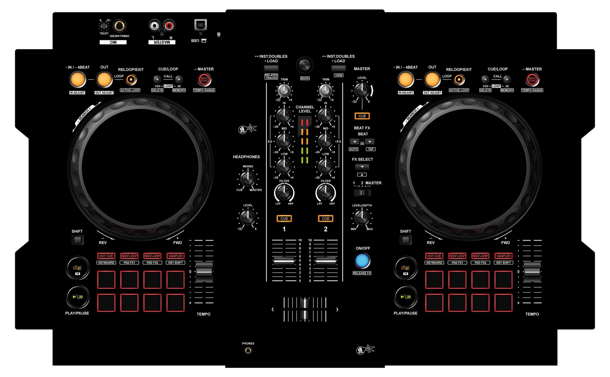 Pioneer DJ DDJ 400 Skin Black