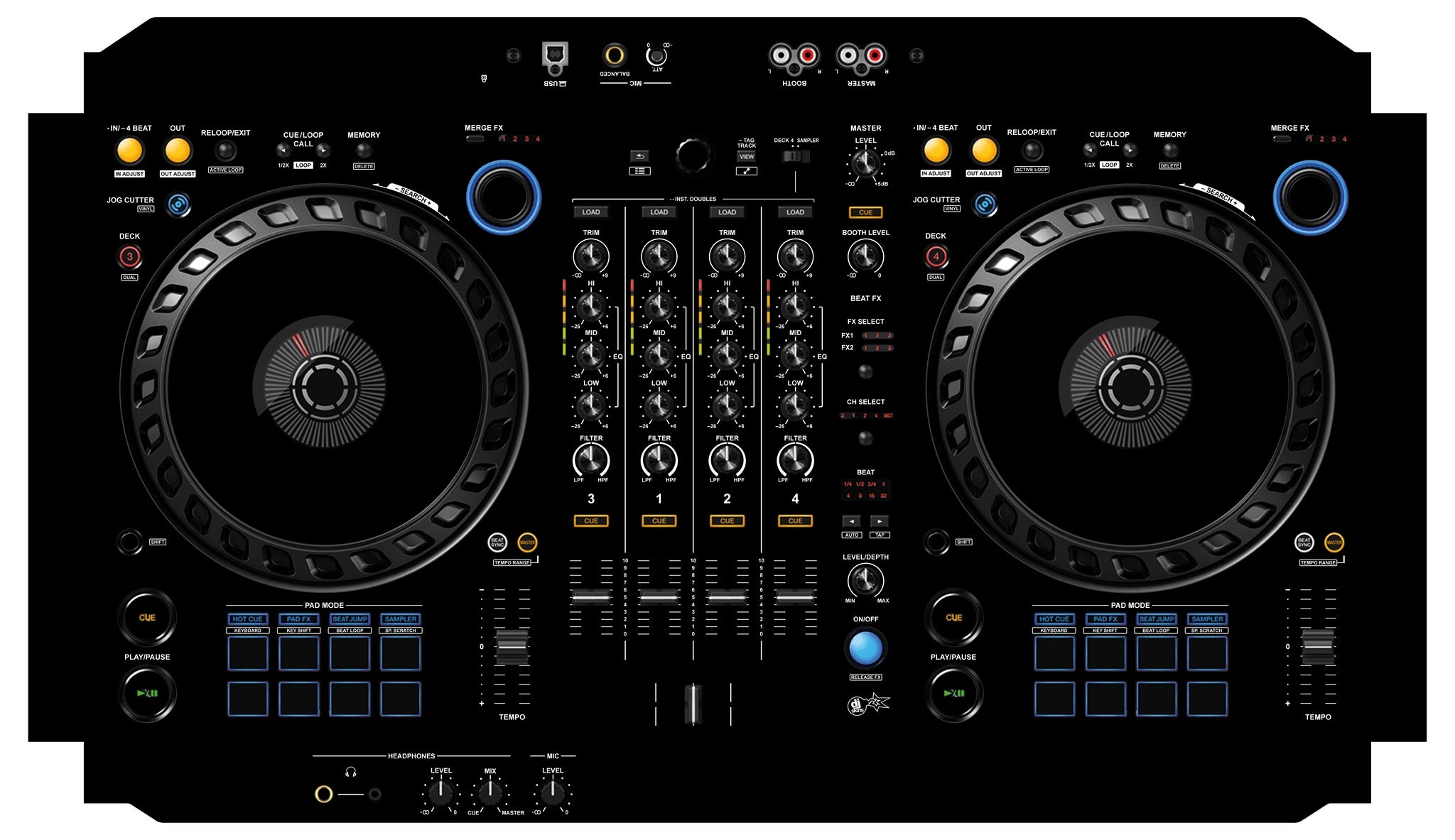 DJ Skins® Pioneer DJ DDJ FLX6 Skin Black