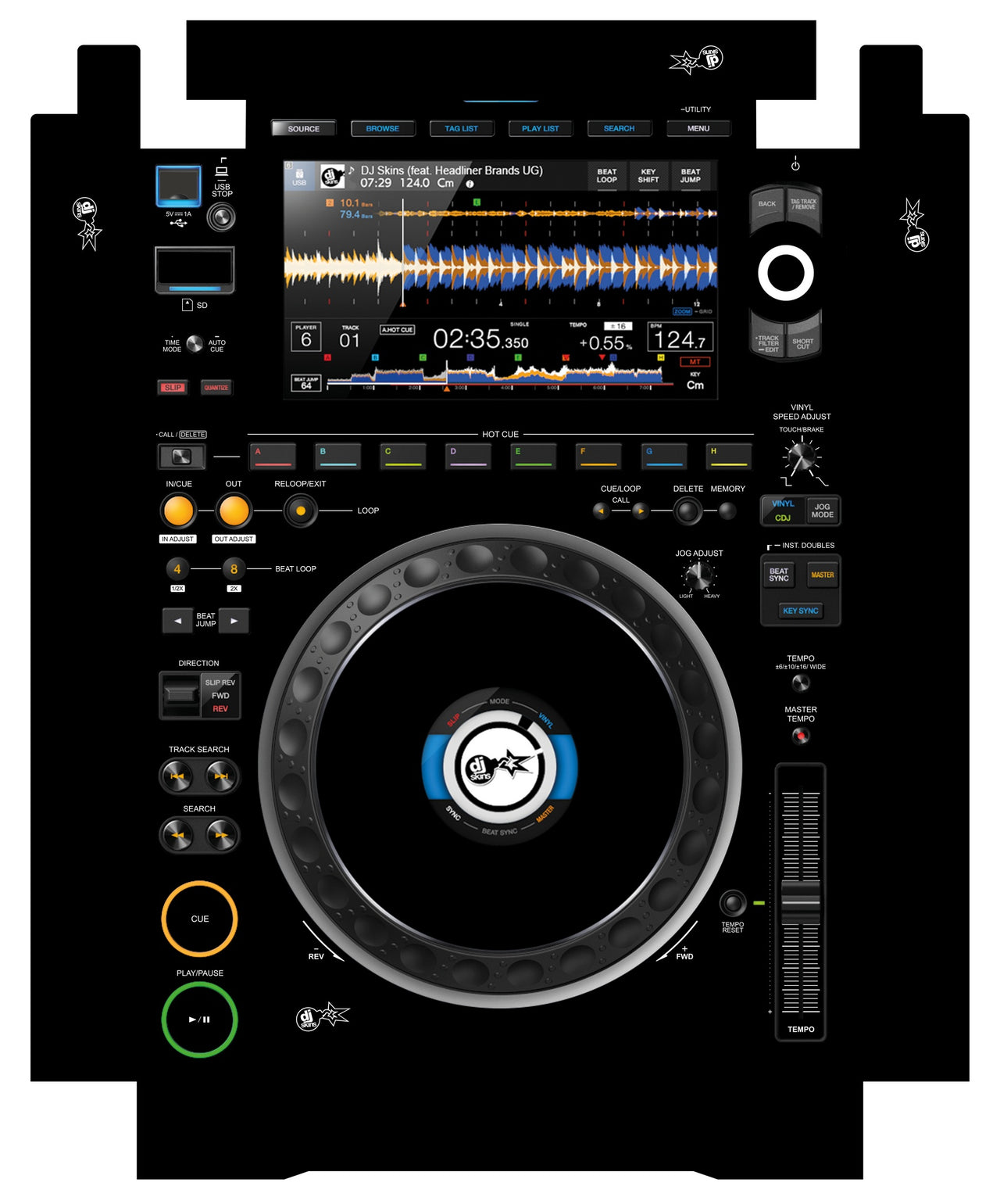 Pioneer DJ CDJ 3000 incl. SIDES Skin Black