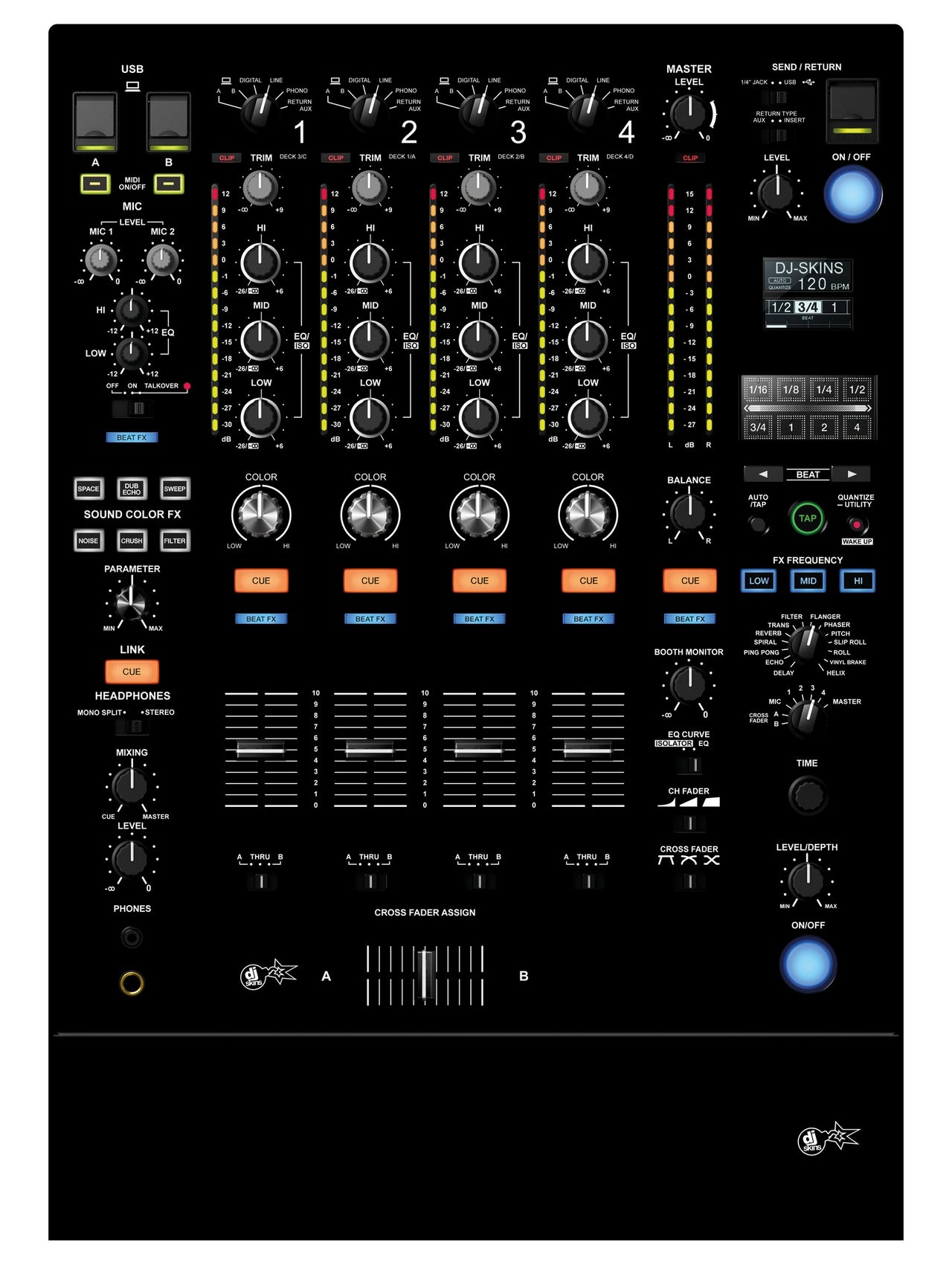 Pioneer DJ DJM 900 NEXUS 2 Skin Black