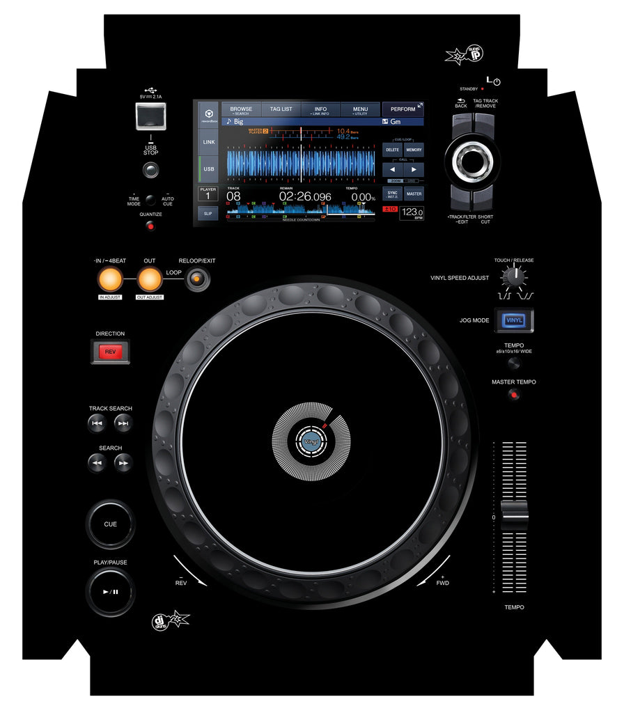 Pioneer DJ XDJ 1000 MK2 Skin Black