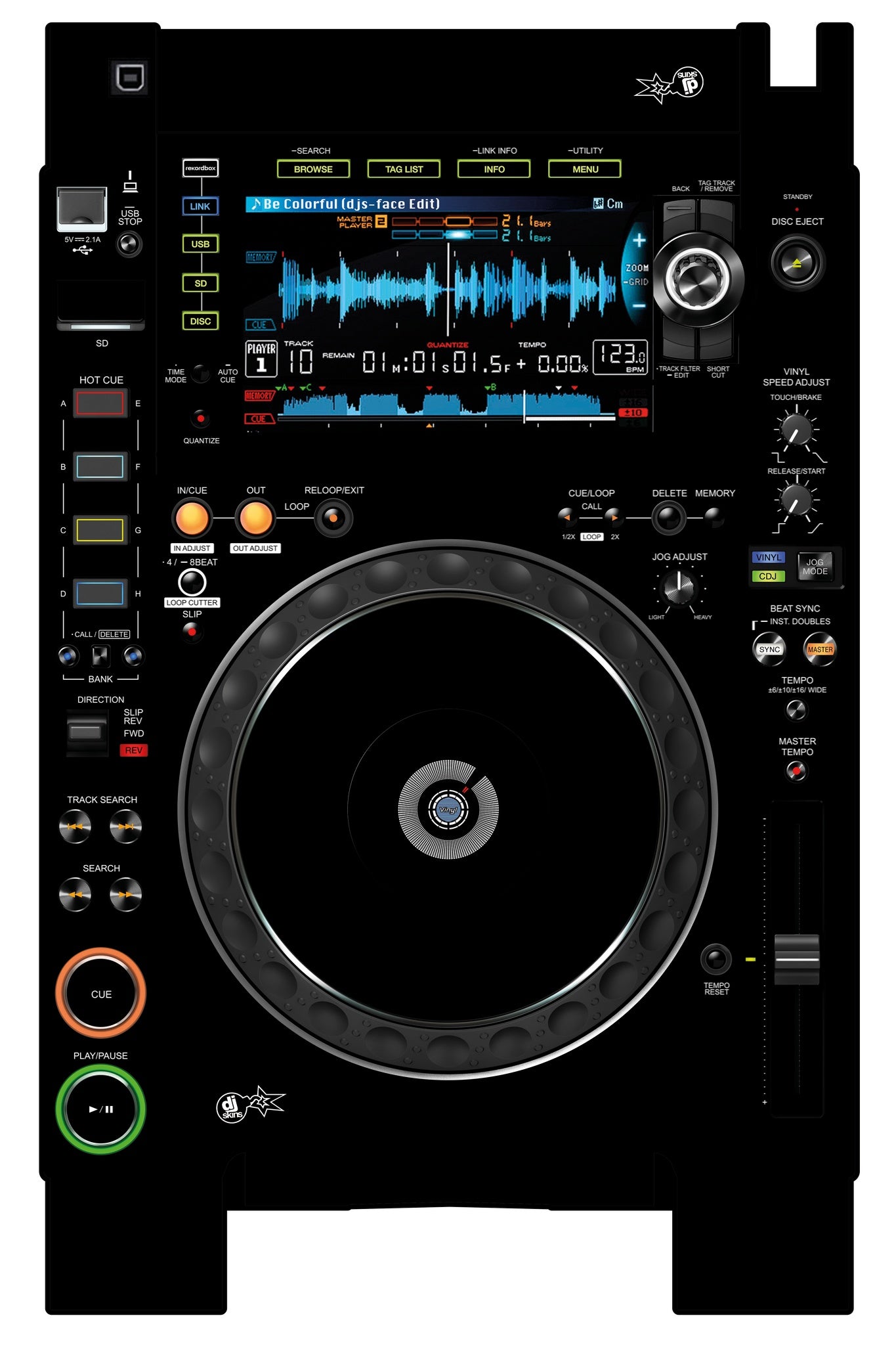 DJ Skins® Pioneer DJ CDJ 2000 NEXUS 2 Skin Black