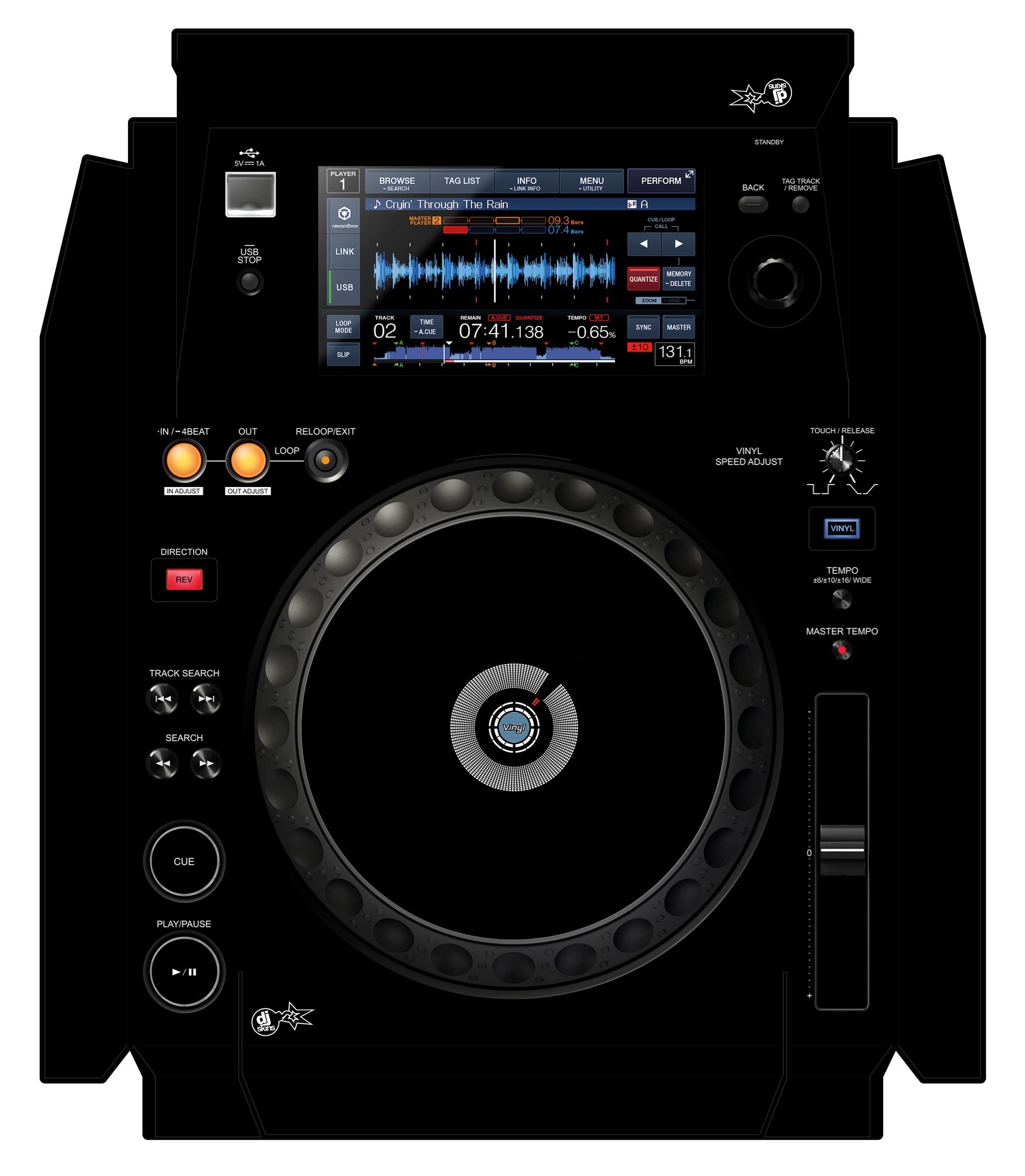 Pioneer DJ XDJ 1000 Skin Black