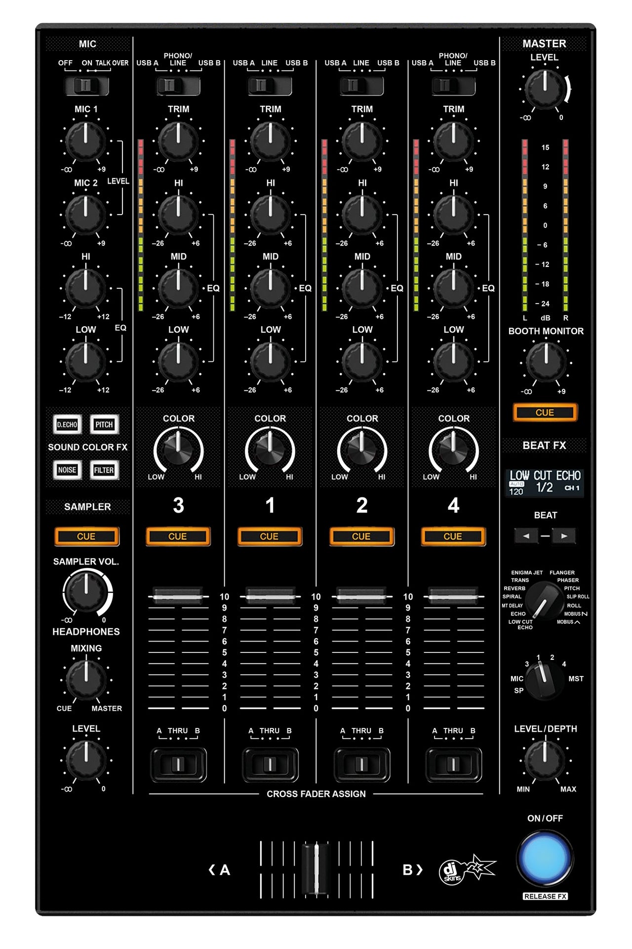 Pioneer DJ DDJ 1000 MIXER Skin Black