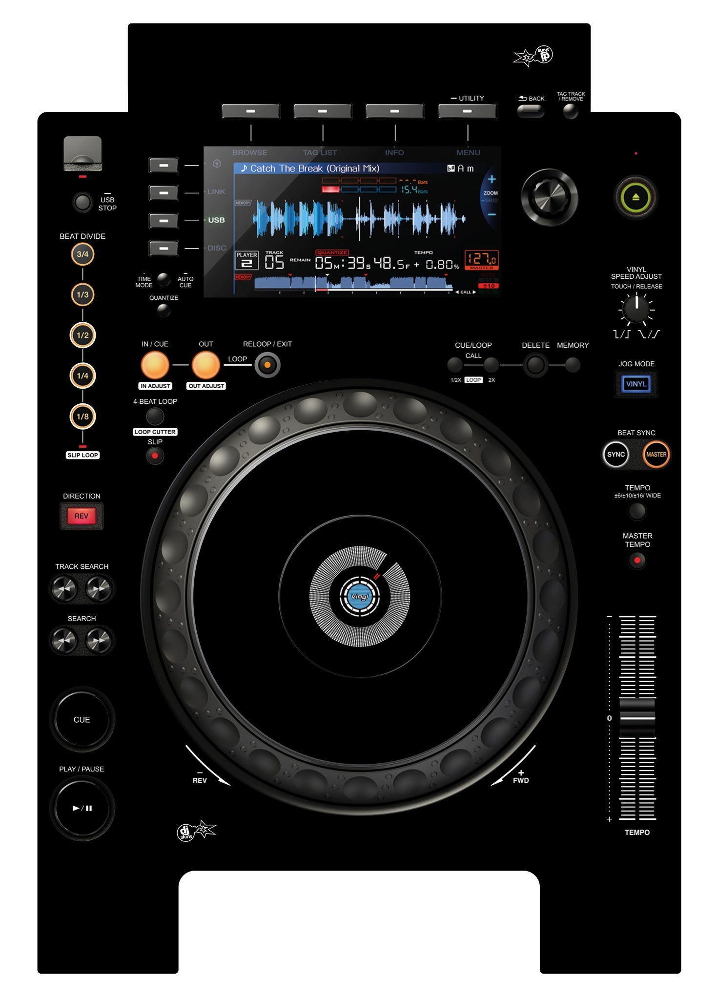 DJ Skins® Pioneer DJ CDJ 900 NEXUS Skin Black