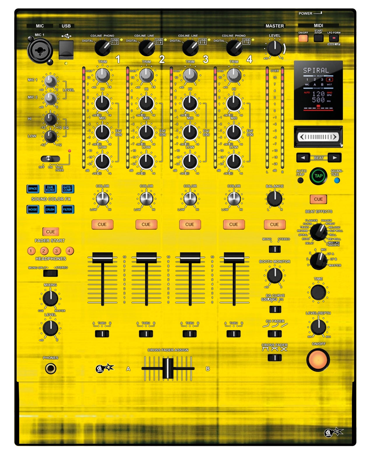 Pioneer DJ DJM 900 NEXUS Skin Blacknyellow