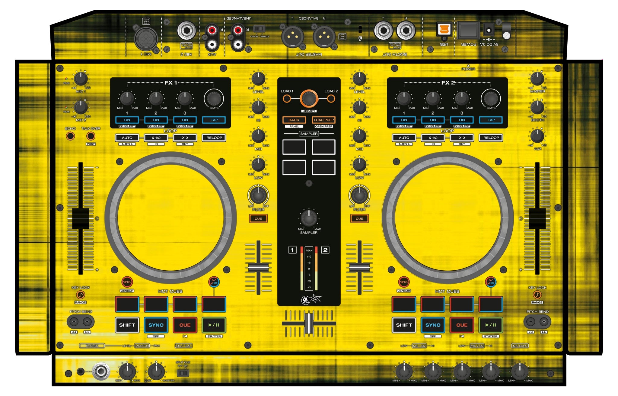 Denon DJ MC 4000 Skin Blacknyellow