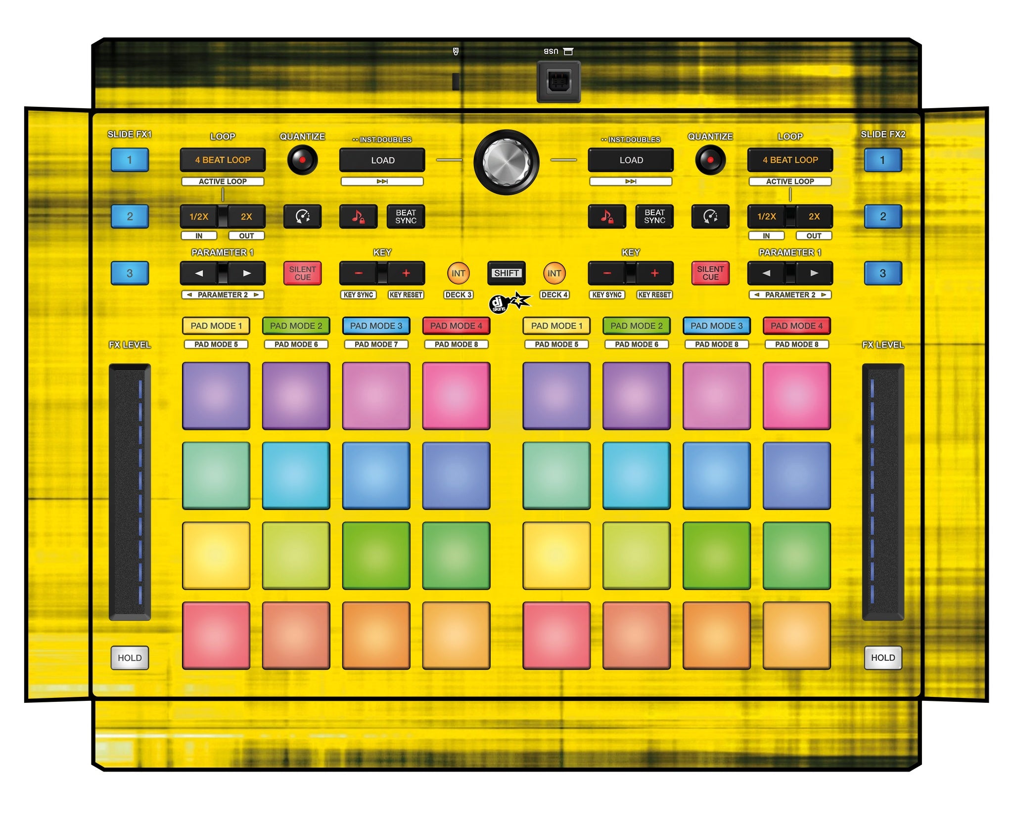 Pioneer DJ DDJ XP 2 Skin Blacknyellow