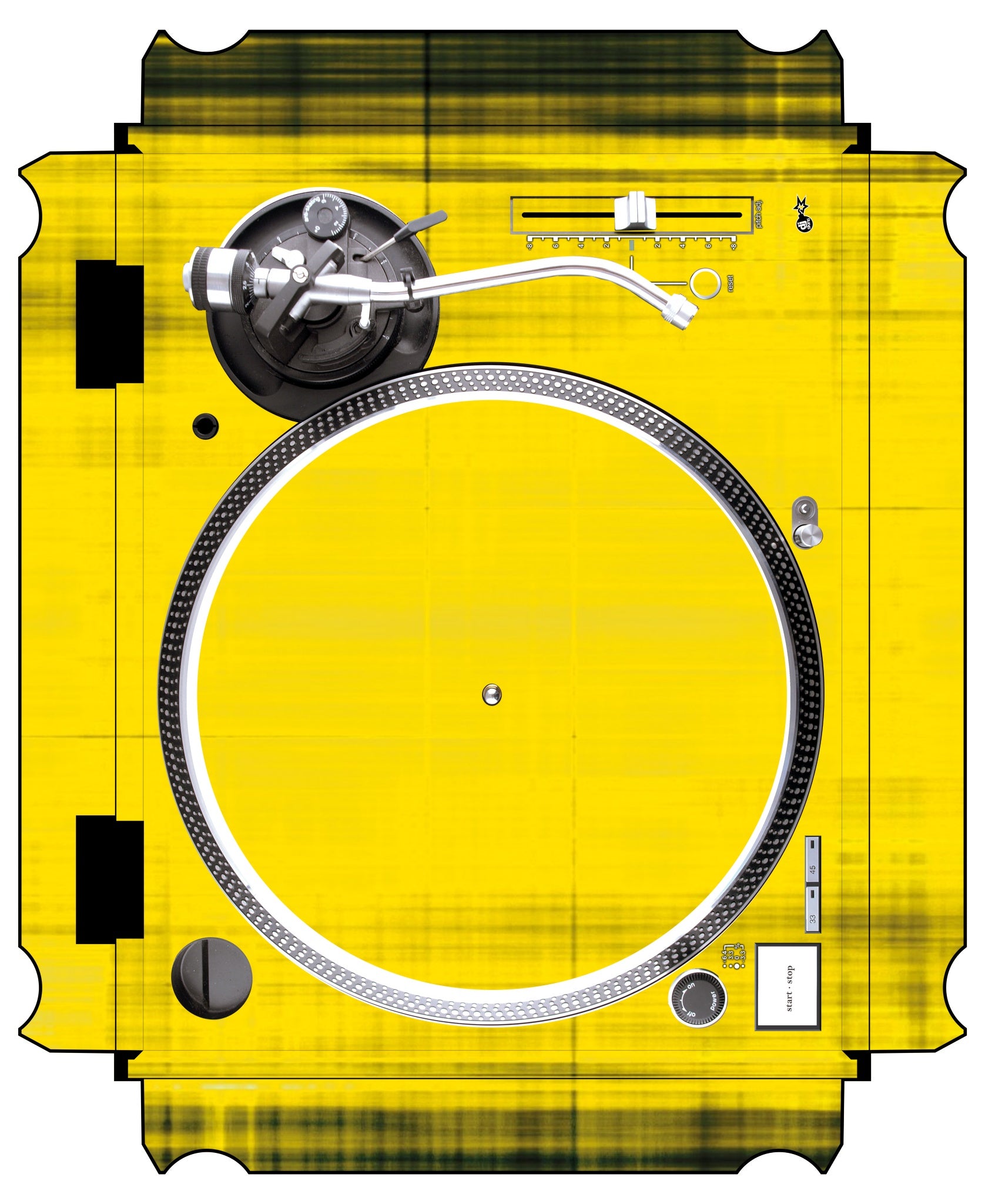 Technics 1200 / 1210 MK5 VERTICAL Skin Blacknyellow