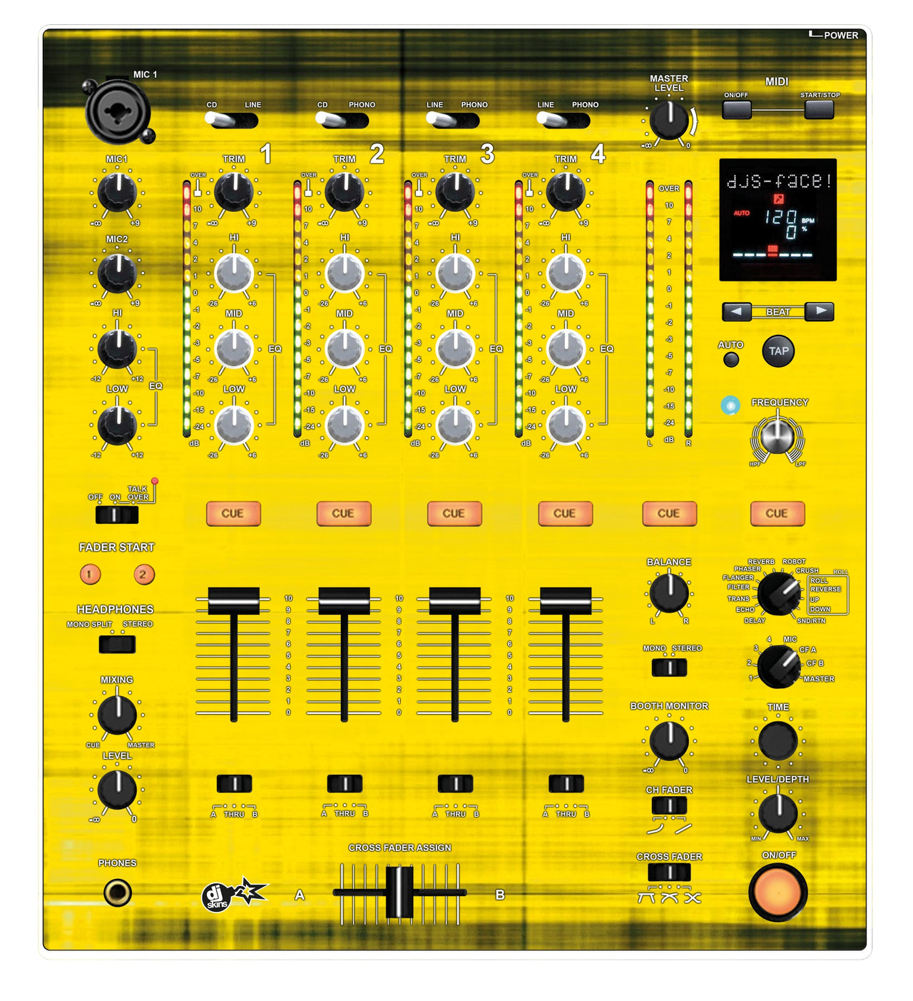 Pioneer DJ DJM 700 Skin Blacknyellow