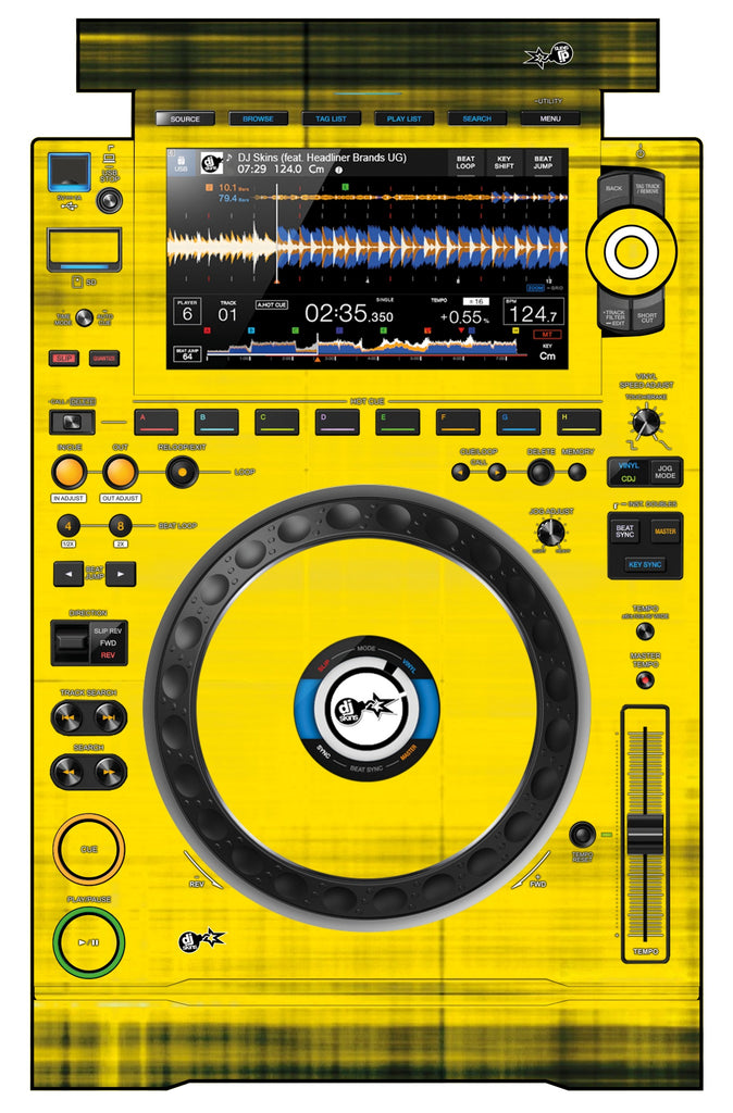 Pioneer DJ CDJ 3000 Skin Blacknyellow